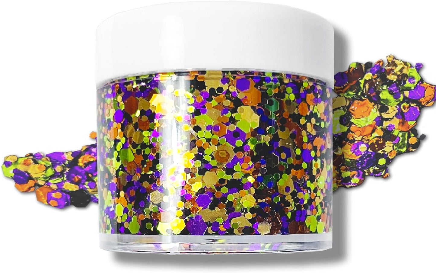Halloween Glitter Gel for Body, Face, Hair and Lip, Color Changing Glitter Gel Under Light (Halloween)