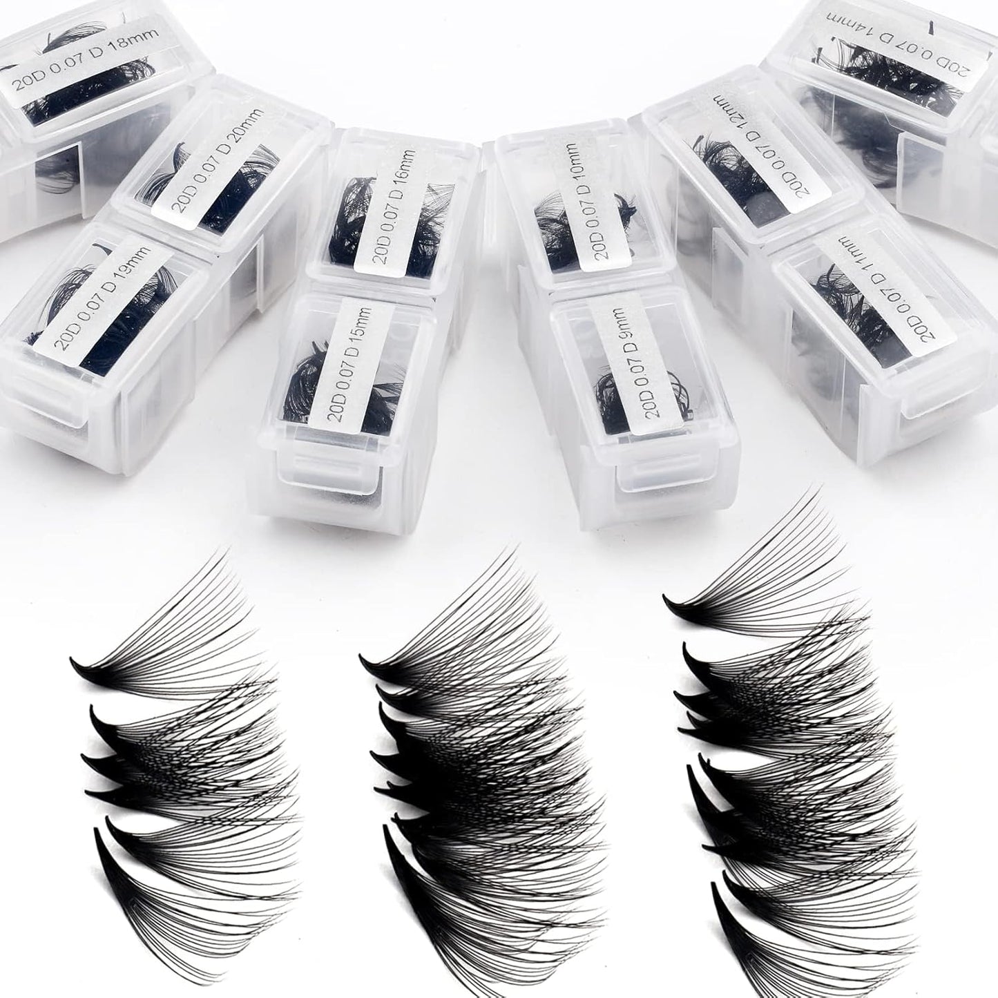 Premade Fans Eyelash Extension 1200 Fans 20P Loose Volume Lashes C Curl Pre-made Fans 9-20mm