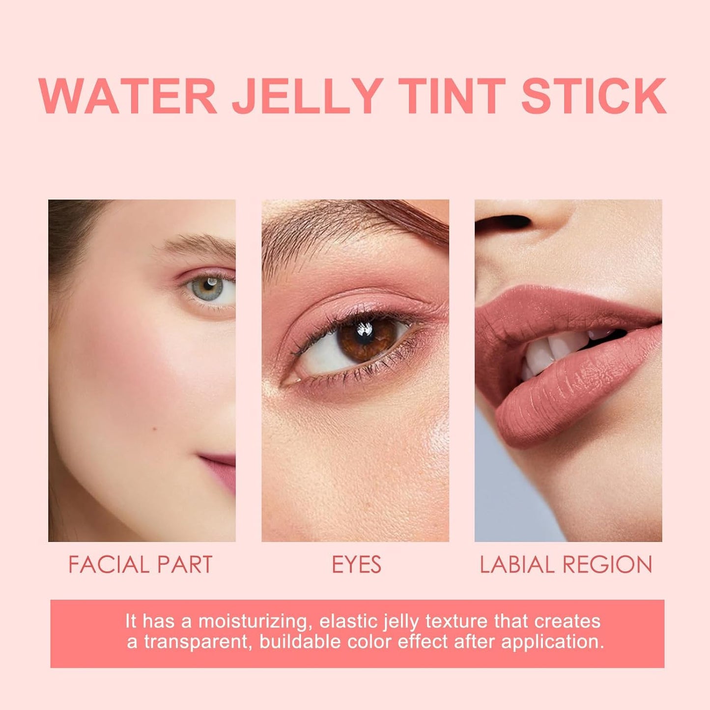 Milk Water Jelly Tint, Sheer Lip & Cheek Stain, Milk Jelly Blush Stick, Buildable Watercolor Finish, 1,000+ Swipes Per Stick. (rose pink)