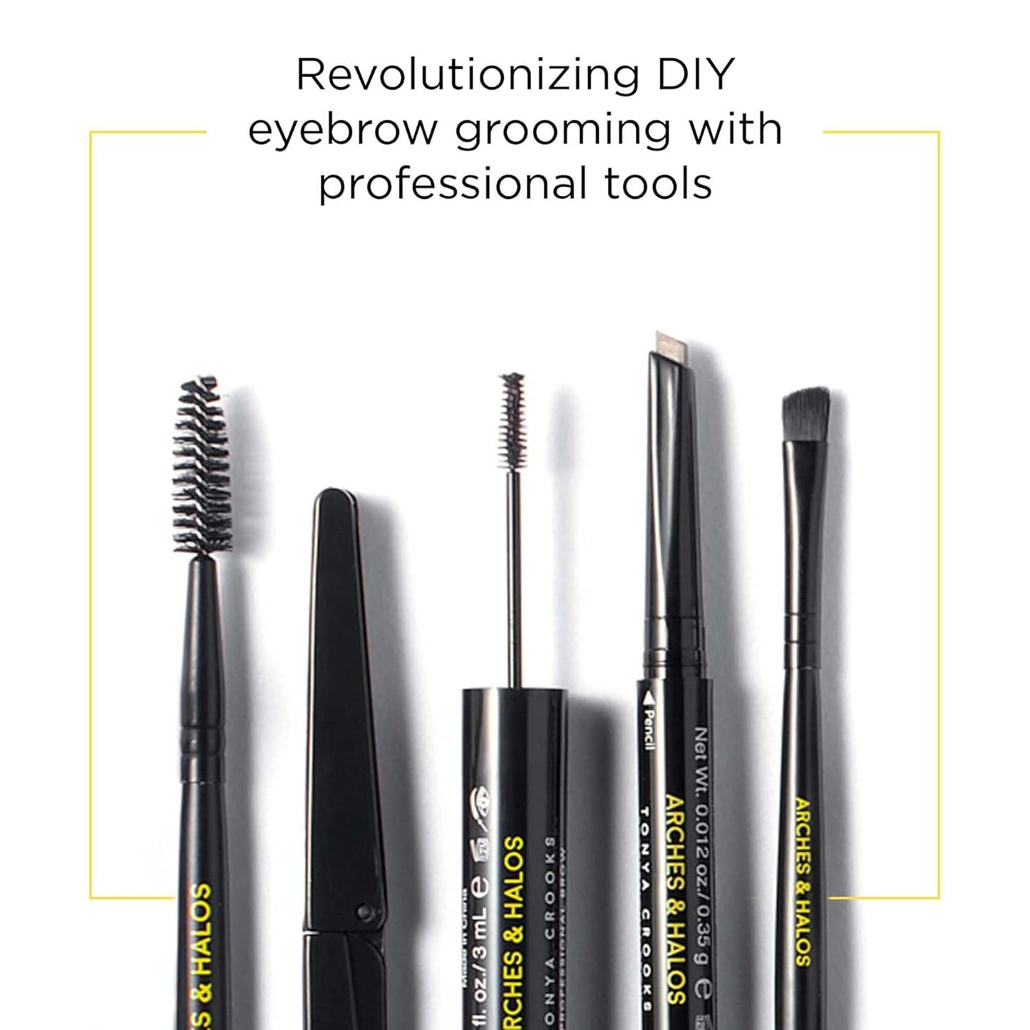 Arches and Halos Angled Bristle Tip Waterproof Brow Pen - Water Based and Smudge Proof Eyebrow Pencil - Extended Wear - Warm Brown - 0.051 oz