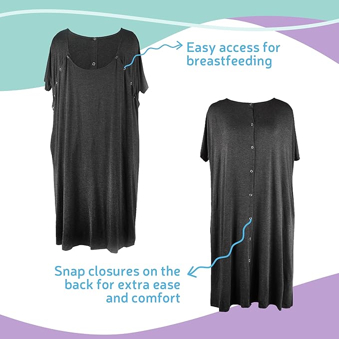 Postpartum Care Kit for Mom (14-Piece) - Includes Labor and Delivery Gown, Peri Bottle, Witch Hazel Foam, Pad Liners & More! with Hospital Essentials for Women After Birth