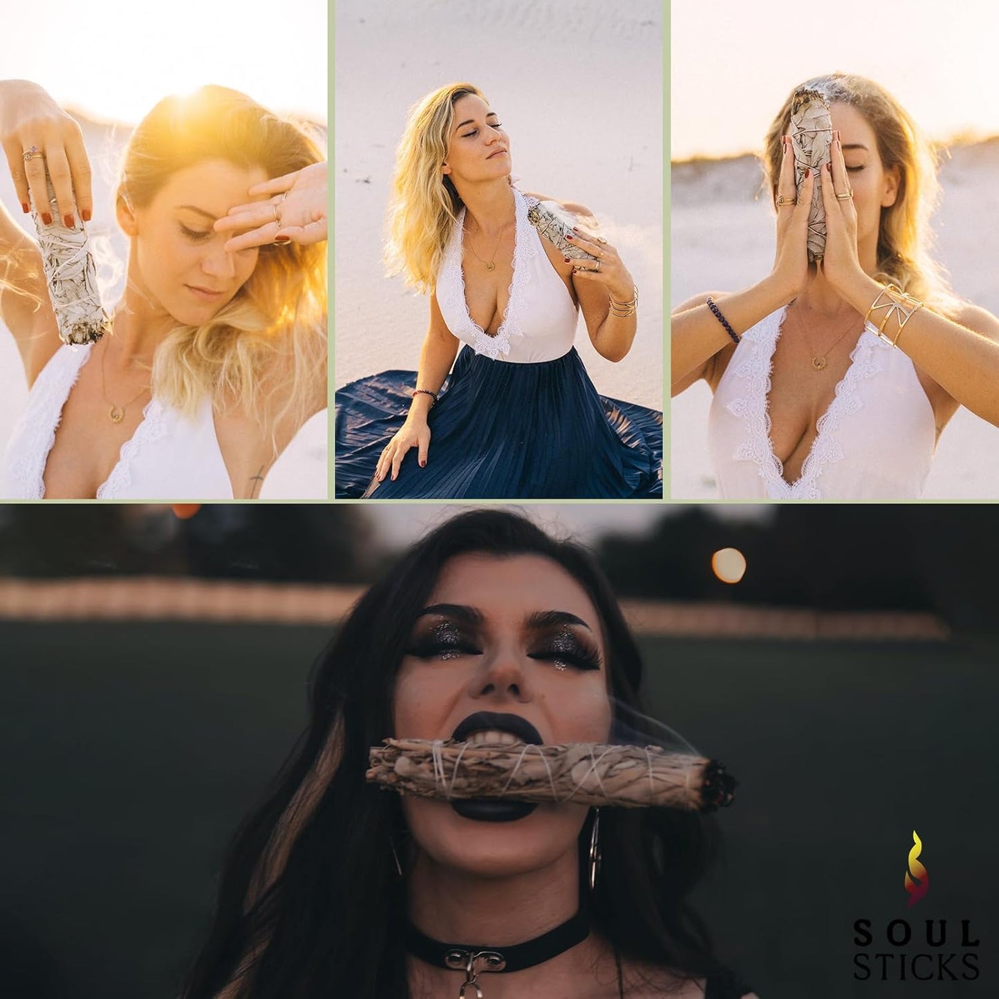 SOUL STICKS 4 Inch 6-Pack Organic California White Sage Smudge Sticks Bulk for Home Cleansing, Negative Energy Removal, Good Energy Meditation & Smudging Rituals | Pure Sage Bundles