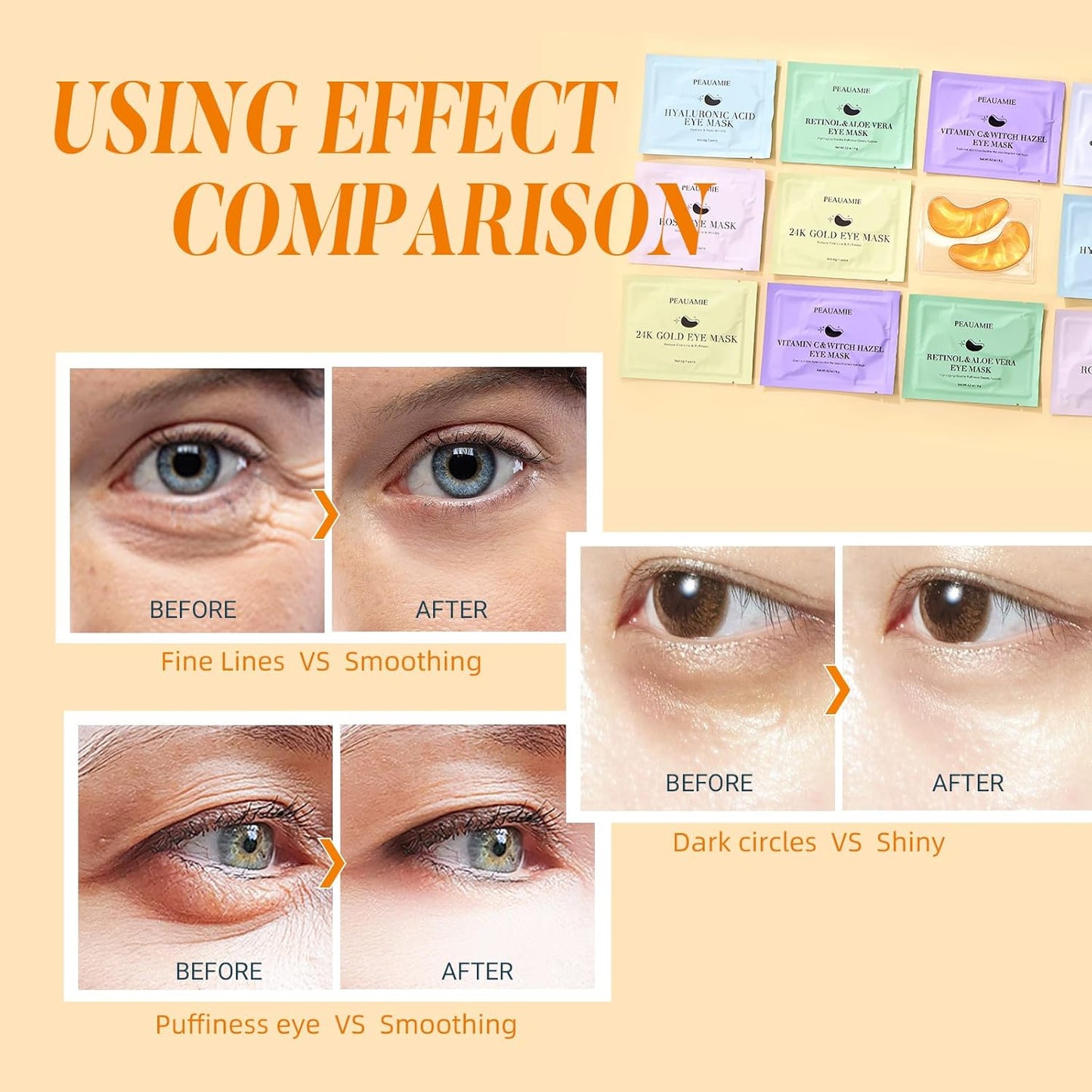 Under Eye Patches with Collagen and Hyaluronic Acid Eye Mask for Wrinkle,Dark Circles,Face Mask Skin Care Products 24 Pairs