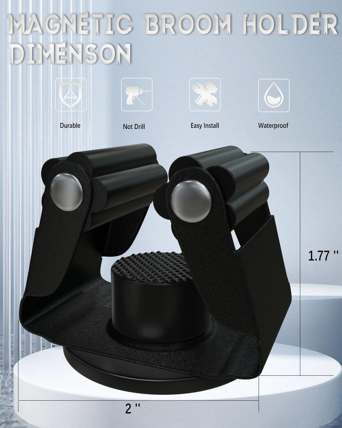 Magnetic Broom Holder Heavy Duty, Magnetic Broom and Mop Organizers for Fridge - Magnet Waterproof Mop Broom Holder for Garage Kitchen Laundry Work Shop - 8 Pack