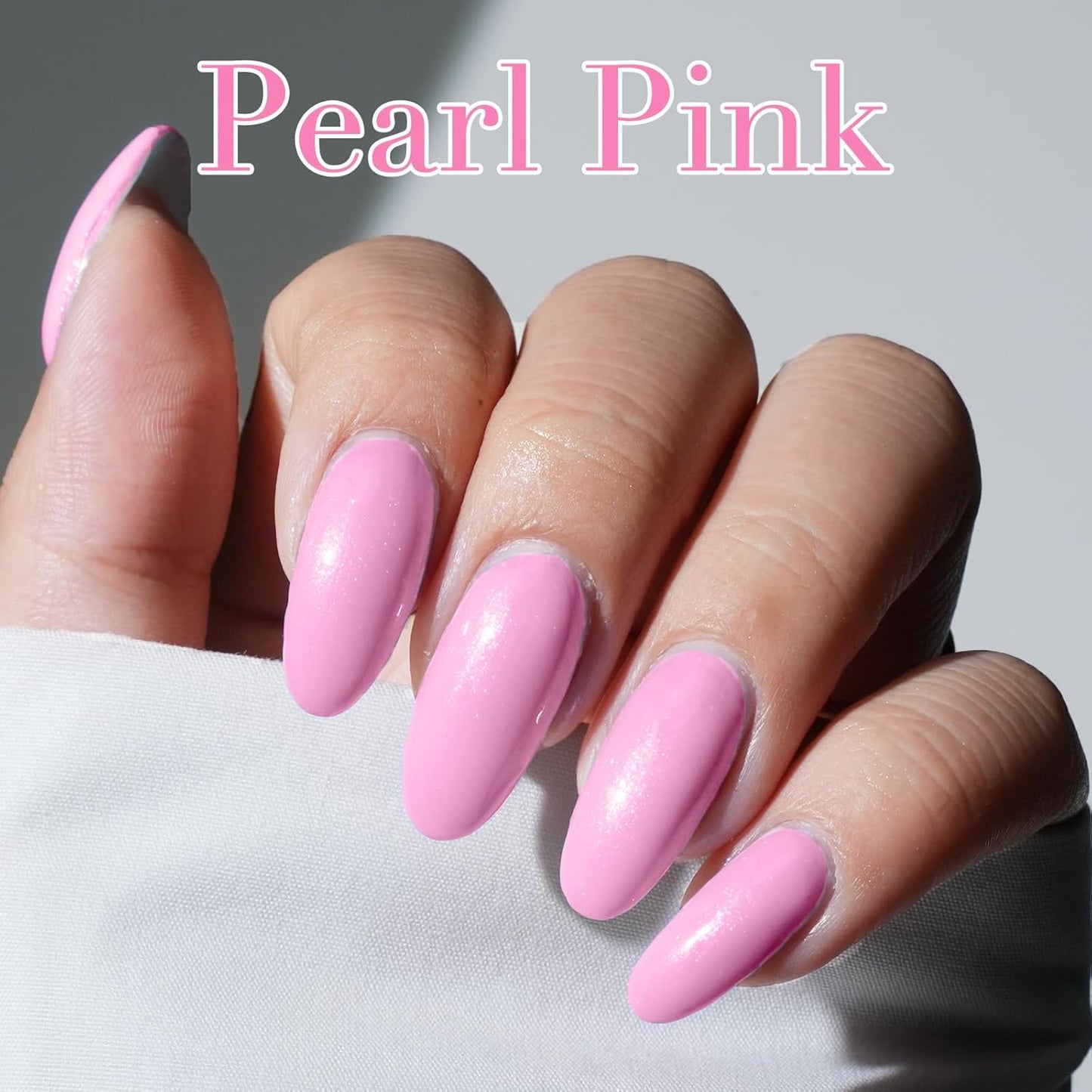 AZUREBEAUTY Pearl Pink Nail Polish Quick Dry Shimmer Light Pink Natural Nail Lacquer Fingernail Polish High Shine Salon-Quality Women Gift