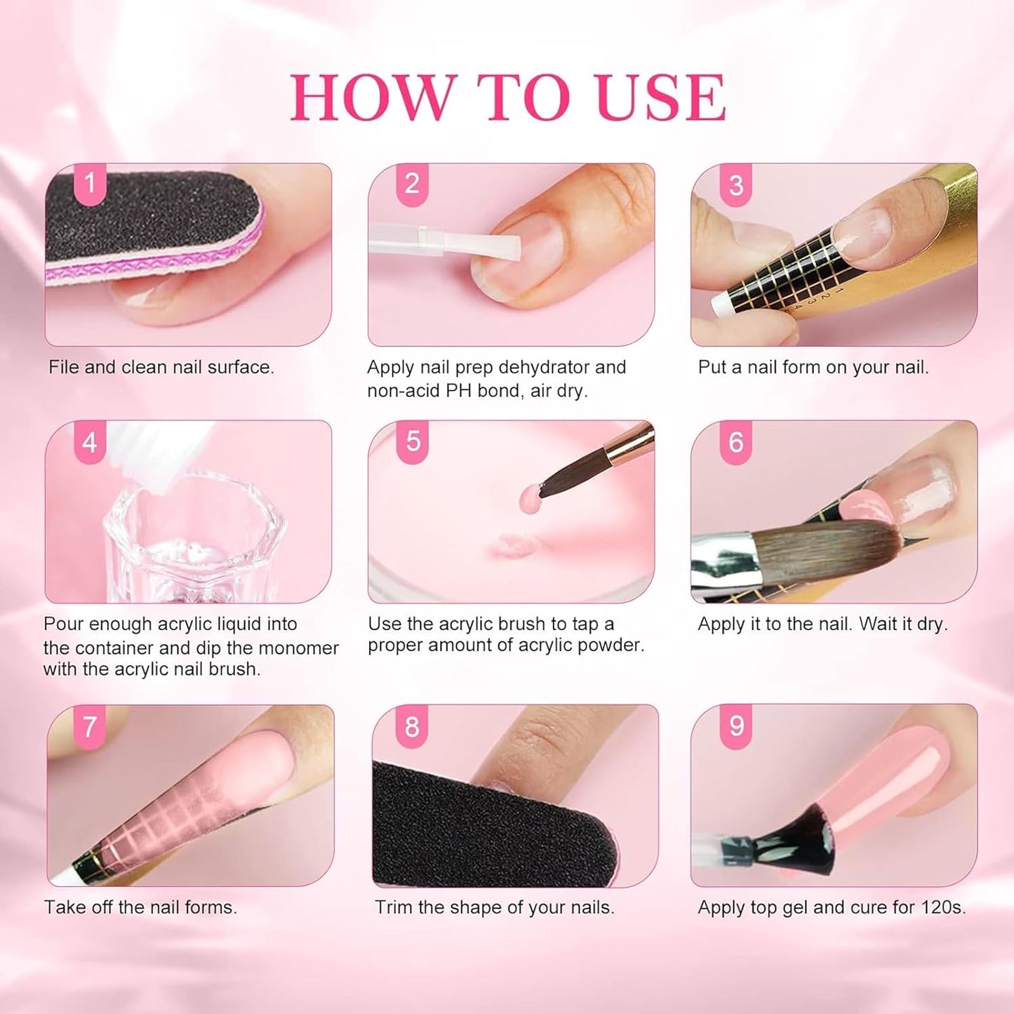 Clear Acrylic Powder, 2Pcs 4oz Professional Acrylic Nail Powder Polymer for 3D French Nail Manicure Extension Nail Carving Large Capacity Clear Acrylic Powder for Nails