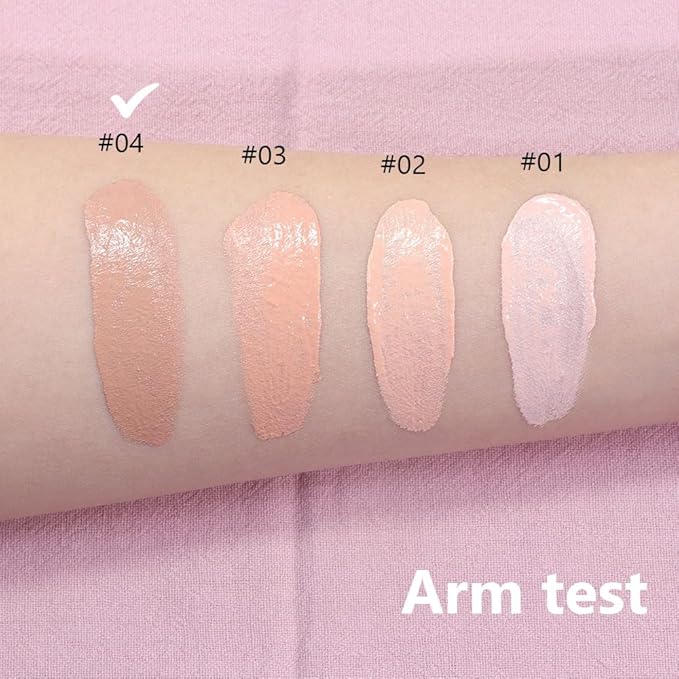 2 Pack Liquid Foundation Cream with Foundation Brush for Face Makeup,Durable Full Coverage Matte Concealer Make Up,Oil Control & Waterproof Base Primer -1 Fl.Oz (#04)