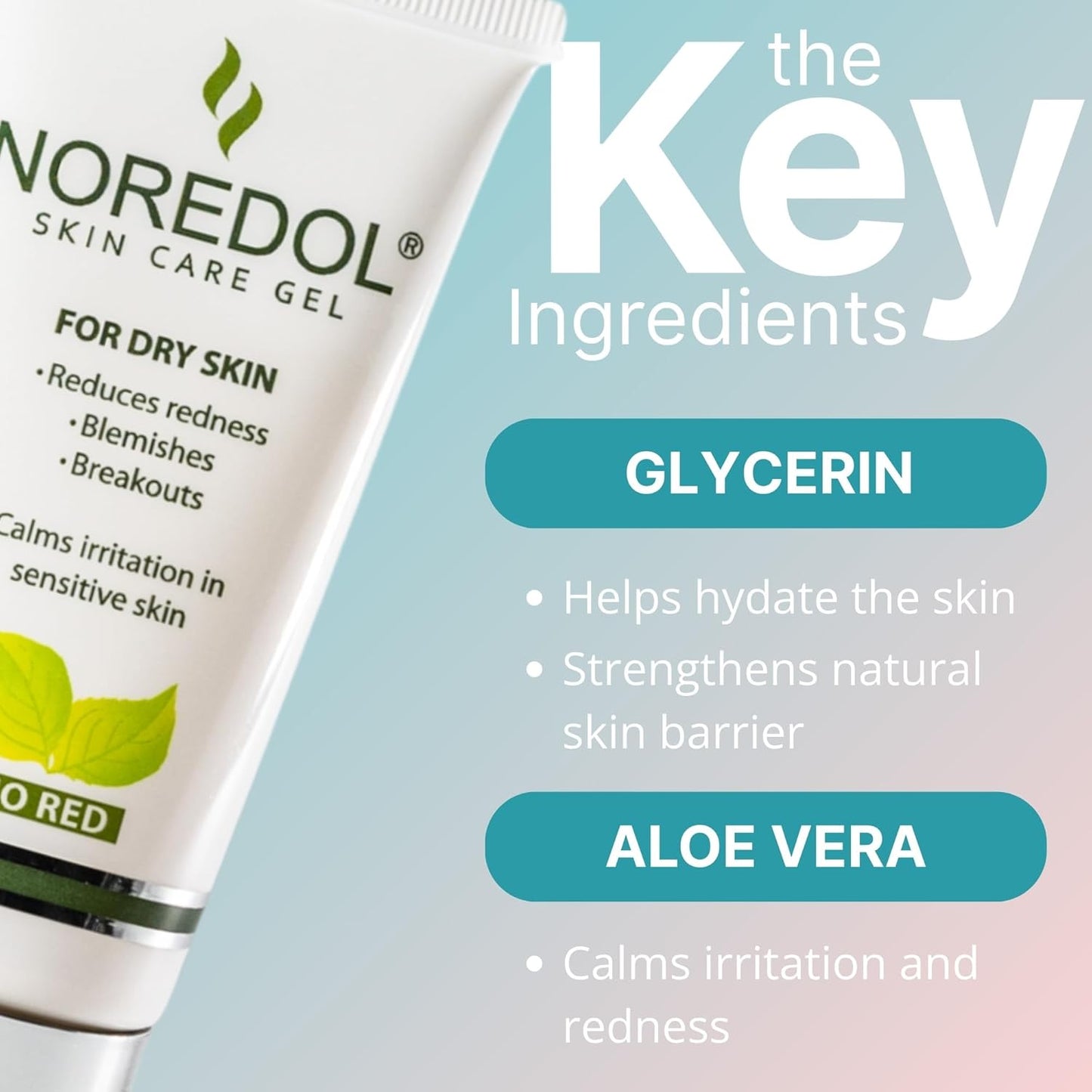 Skin Care Gel - Redness Relief Moisturizer for Dry Skin - Rosacea Treatment for Face - Soothes Prone Skin and Irritation - Fragrance Free 2 oz