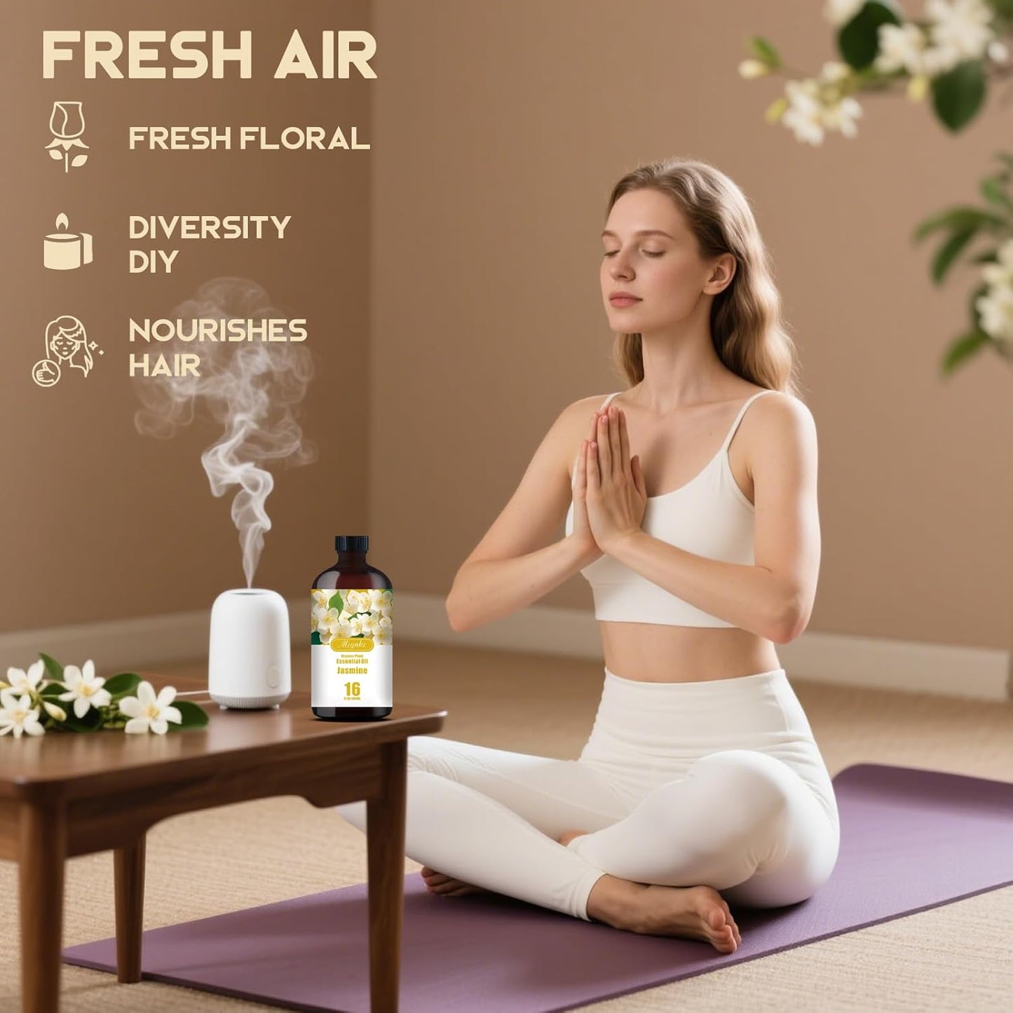 Jasmine Essential Oil-Jasmine Fragrance Oil 16.33oz (490ml)-100% Pure Natural Scent for Diffusers, Candles, Soap Making & Aromatherapy-Relaxing Home & Gift Essential Oil for Bath, Massage