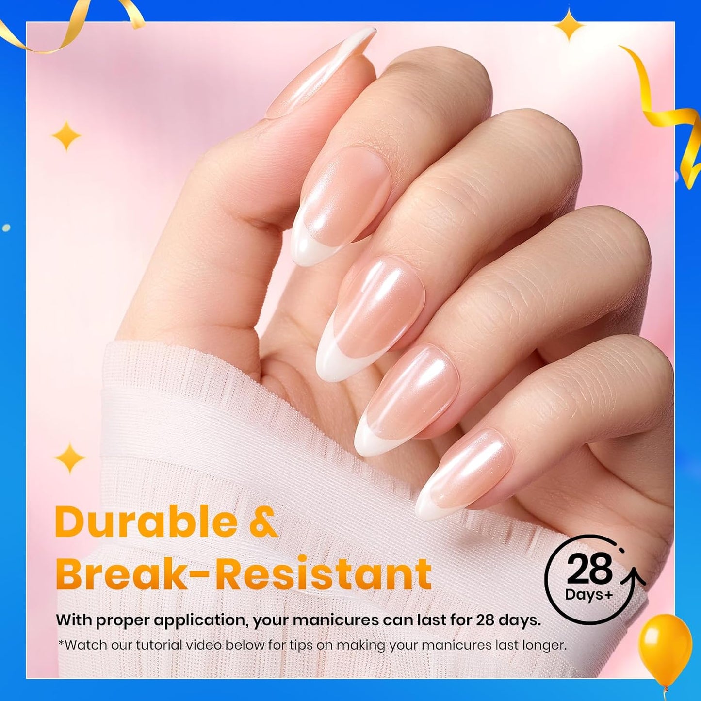 Beetles Short Almond Nail Tips: 12 Sizes 288 PCS Half Matte Full Cover Gel Tips Clear Acrylic Gel Nail Tips Almond Shape for DIY Extension