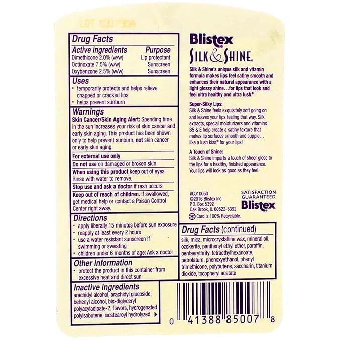 Blistex Silk & Shine Lip Moisturizer 0.13 oz Pack of 6 (NO SPF)