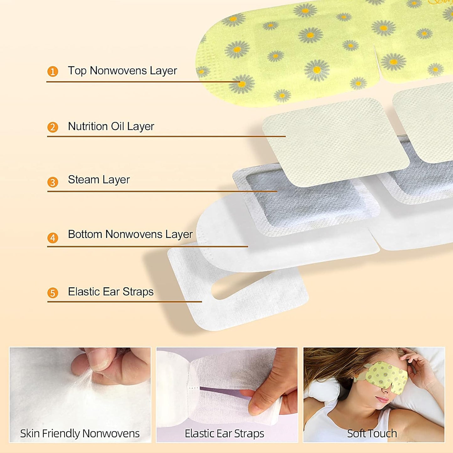 Serfeymi 16 Packs Steam Eye Masks for Sleep, Self Heating Warm Eye Mask, Hot Compress Eye Mask Skincare Disposable Eye SPA Heated Eye Mask for Eye Care -Unscented(8PCS)+ Chamomile(8PCS)