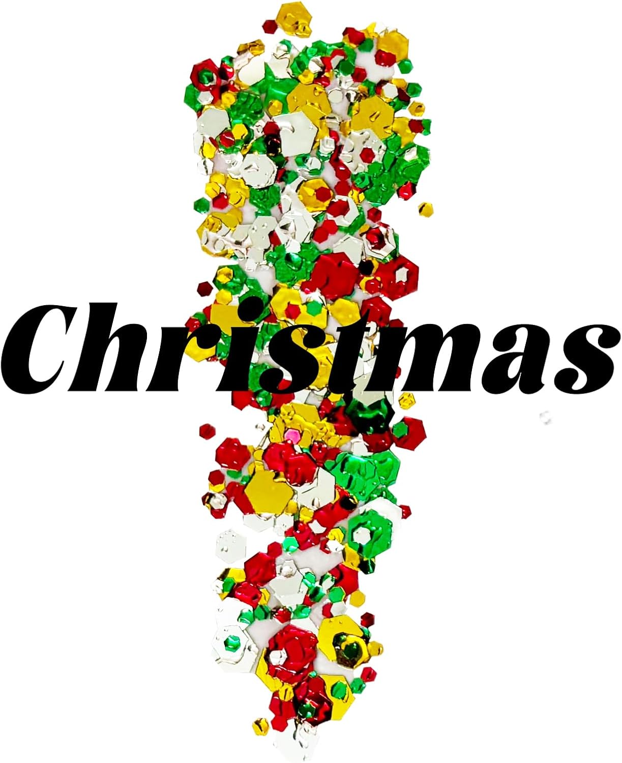 Christmas Glitter Gel for Body, Face, Hair and Lip, Color Changing Glitter Gel Under Light (Christmas)