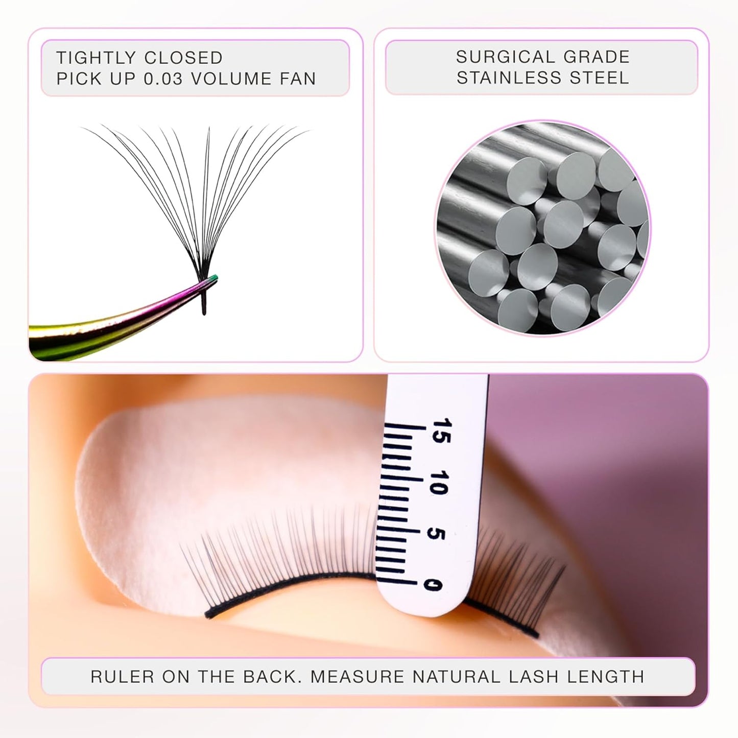 Curacoro Lash Tweezer - Professional & Precision Fiber Tip Grip Lash Tweezers for Eyelash Extensions, Multi Shapes & Purposes Tweezers for Volume, Isolation & Classic Lashes (Silver, Save Time)