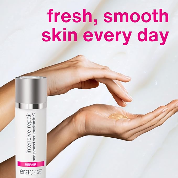 eraclea Intensive Repair & Protect Vitamin C Serum with Hyaluronic Acid, Argireline and Peptides, Anti-Aging Face Serum, Minimizes Wrinkles and Revitalizes Skin for All Skin Types (1 fl oz)