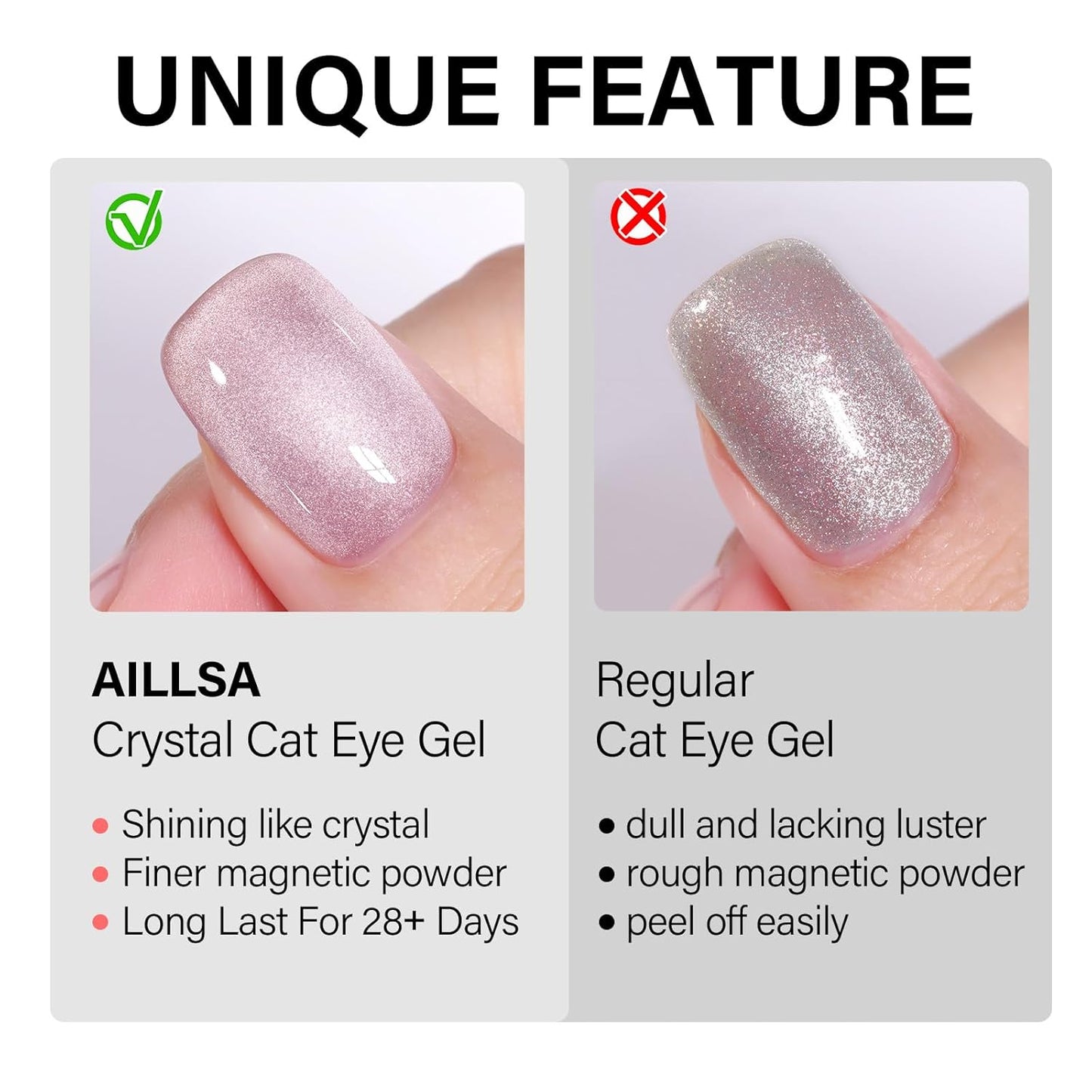 AILLSA Glass Cat Eye Gel Nail Polish, Champagne Glitter Jelly Nude Nail Polish Magnetic Gold Shimmer Sparkle Nail Art U V Gel Salon 0.5 OZ