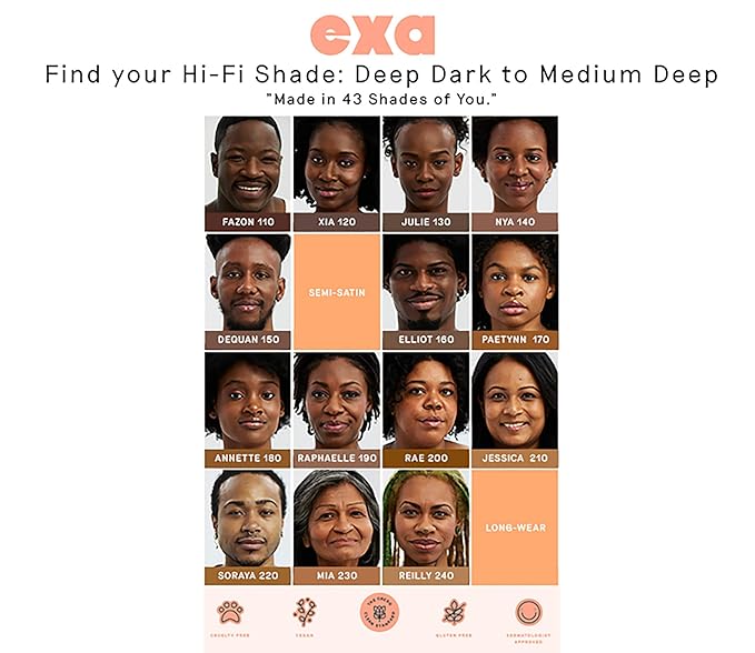 Exa Beauty - Natural High Fidelity Foundation | Clean, Vegan, Cruelty-Free Makeup (Carolina 510)