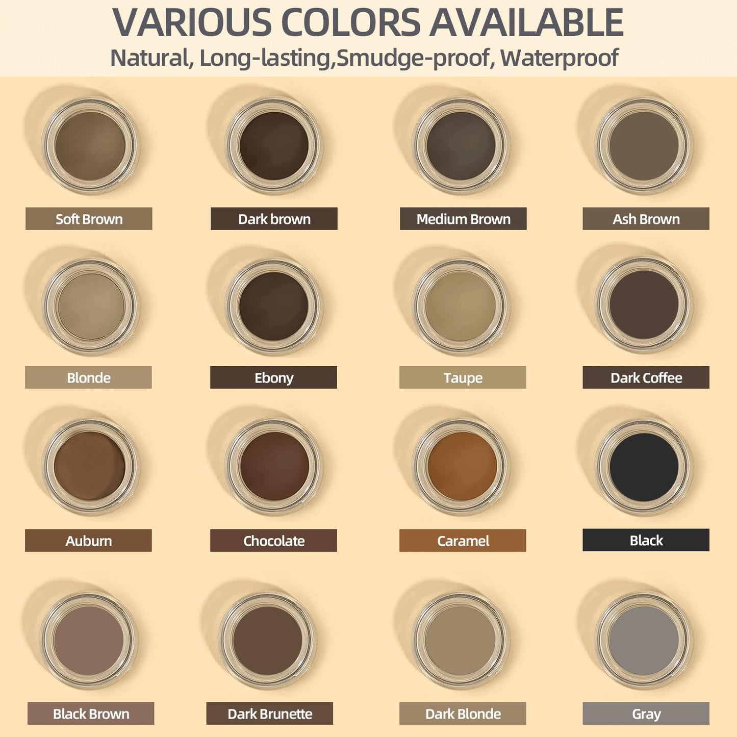 Eyebrow Pomade - Waterproof Brow Pomade for Long-lasting Results,Smudge Proof and Sweat Resistant Formula,Natural Eyebrow Makeup for All Skin Types and Tones - Ash Blonde