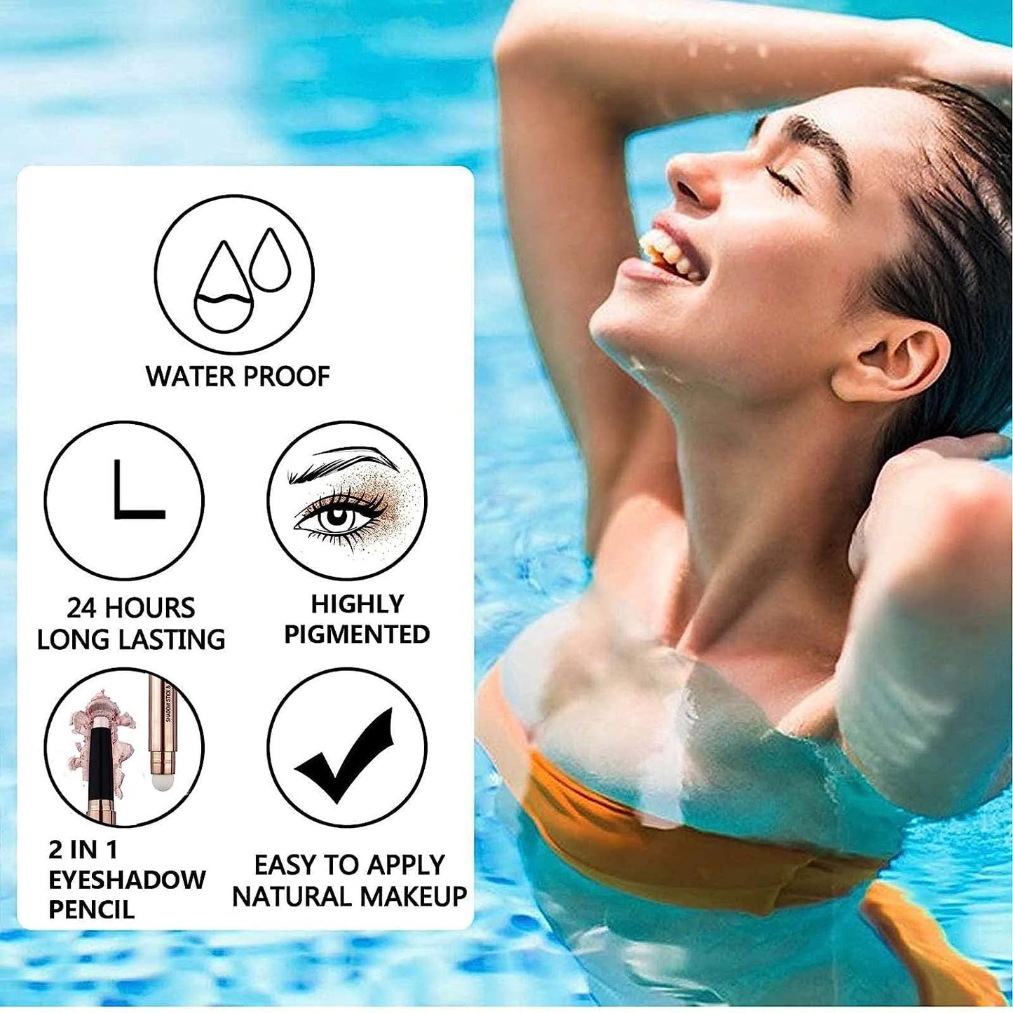 Purple Eyeshadow Stick And Sponge Makeup Brush Cream Shimmer Smooth Shadow Pencil Eyeliner Long Lasting Waterproof Eye Shadow Highlighter Stick Hypoallergenic Multi-Dimensional Eyes Look ( # 08)