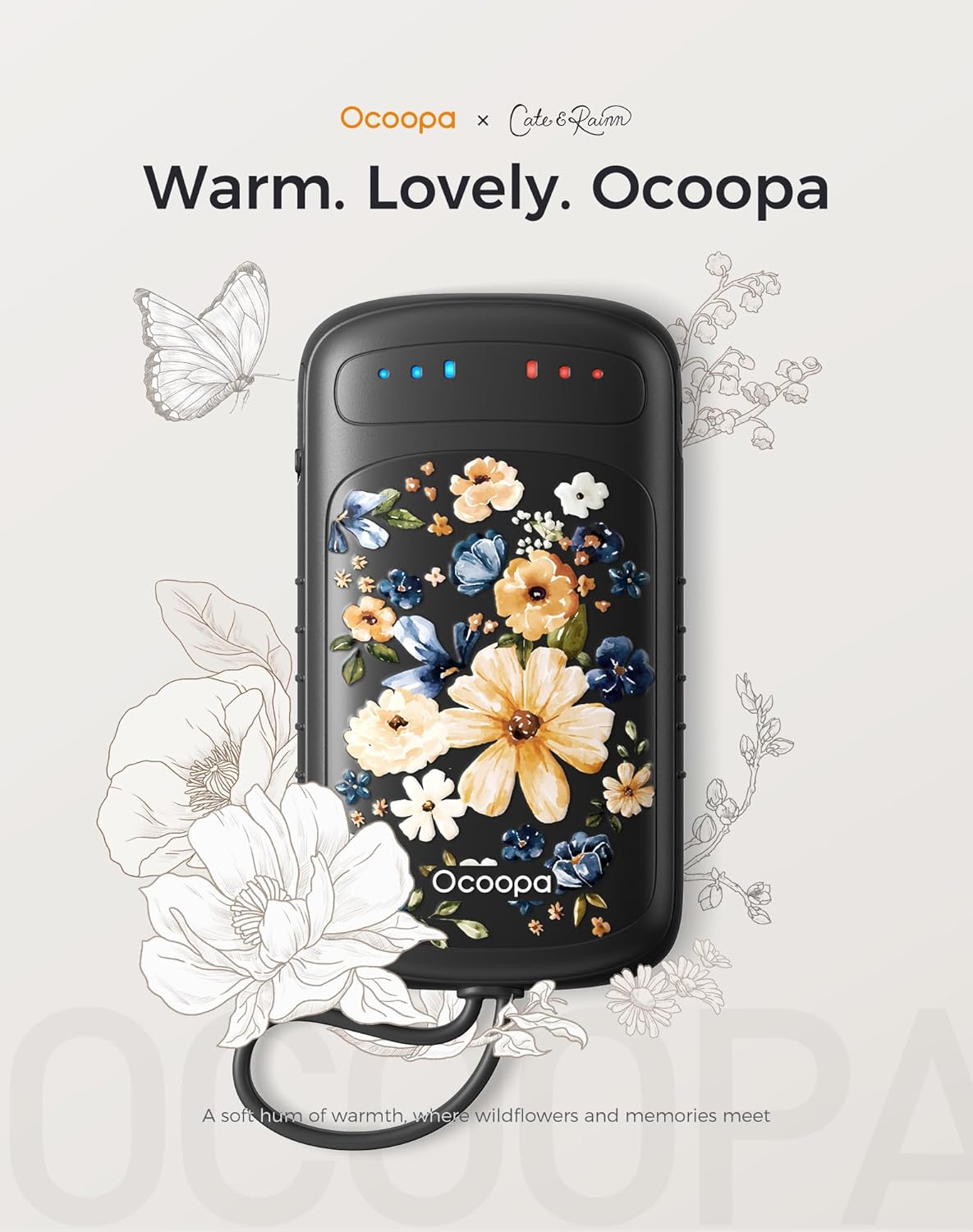 OCOOPA Hand-Warmers-Rechargeable Dual Sided, 2 in 1 Electric-Hand -Warmers with UL Certified, 3 Heating Level, Pocket Sized USB Hand Warmers for Camping, Hunting, Commuting, Gifts for Men, UT5 Duoheat