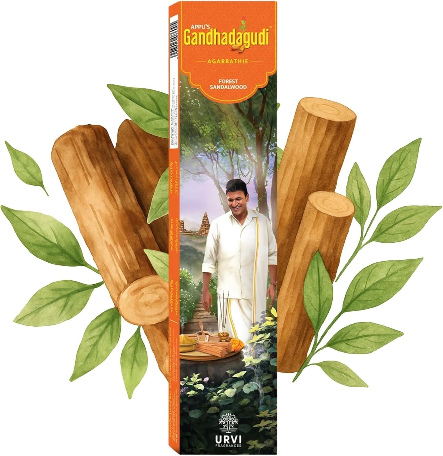APPU'S Gandhadagudi Forest Sandalwood Incense Sticks – 100g | Handmade, Toxin-Free, Long-Lasting Fragrance | Natural Resin Aroma for Meditation, Yoga & Home Use