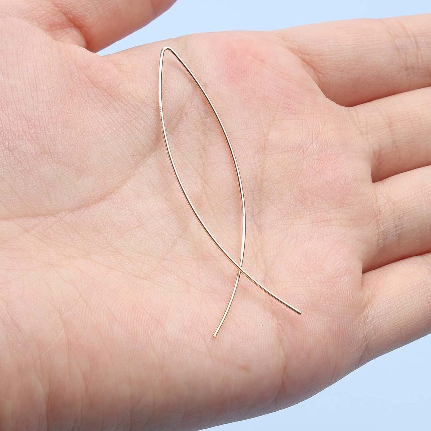 Boho Thin Arch Hoop Earrings Gold Threader Wire Earrings Open Hoop Earrings Minimal Everyday Earrings Jewelry for Women and Girls