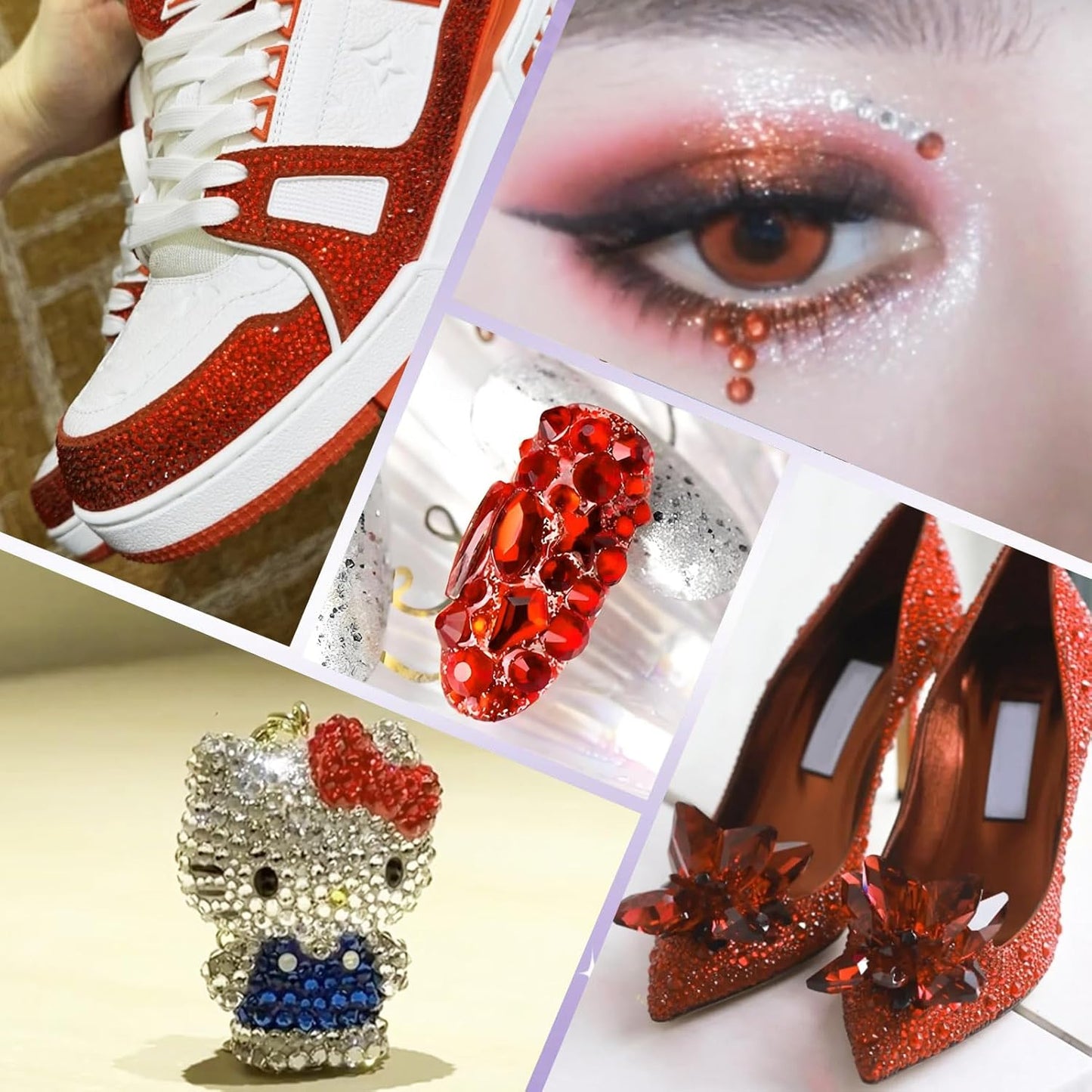 2000PCS SS16 Flatback Rhinestones | 12-Facet Diamond-Cut Glass Gems for Nail Art, Clothing, DIY Crafts |Glue-On Decoration Stones with Silver Backing(Hyacinth)