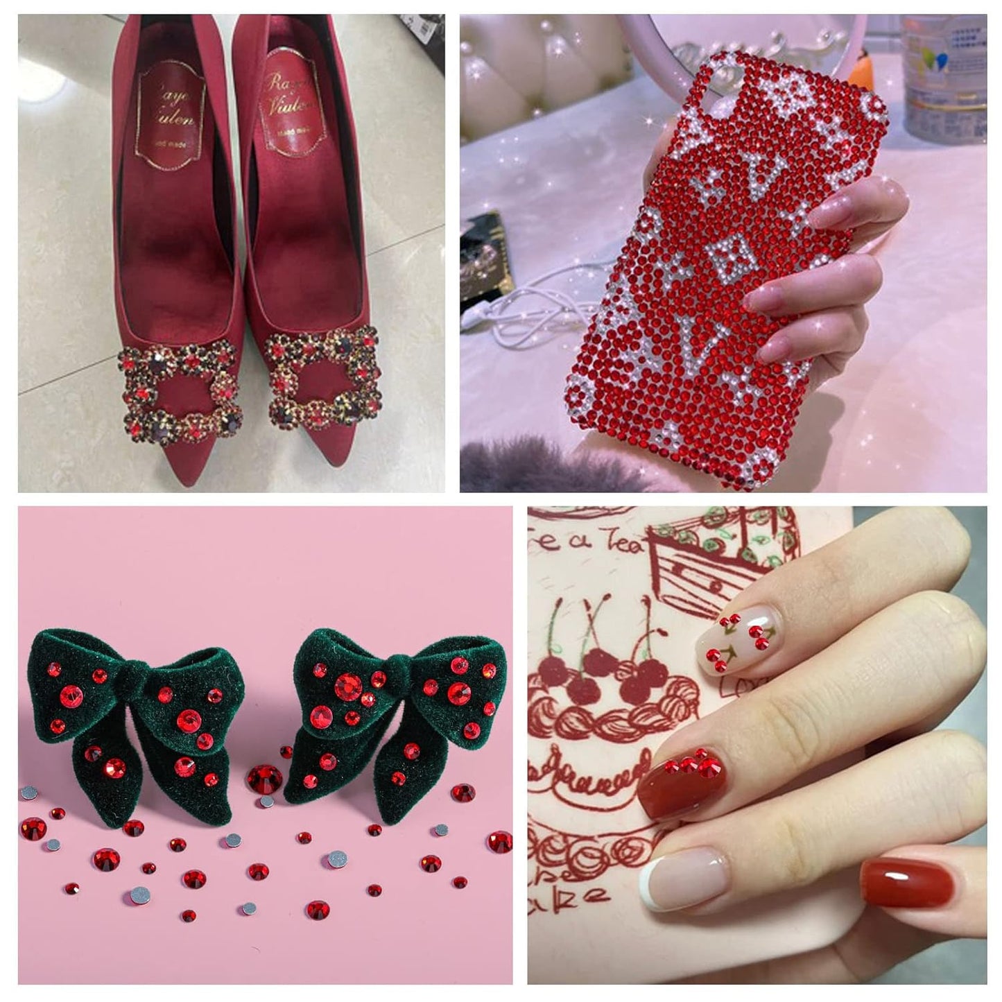 Beadsland 2880pcs Flat Back Crystal Rhinestones Round Gems for Nail Art and Craft Glue Fix,Siam,SS4,1.5-1.7mm