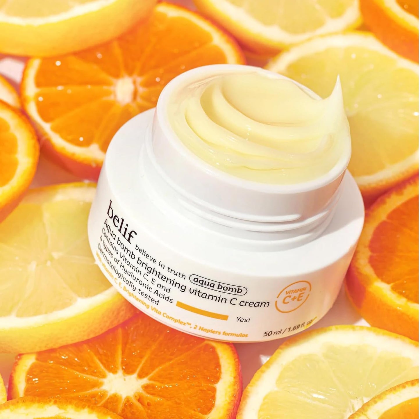 belif Aqua Bomb Vitamin C Face Cream Moisturizer, Infused with Hyaluronic Acid, Vitamin C & Vitamin E, Intense Hydration, For All Skin Types, Korean Skin Care