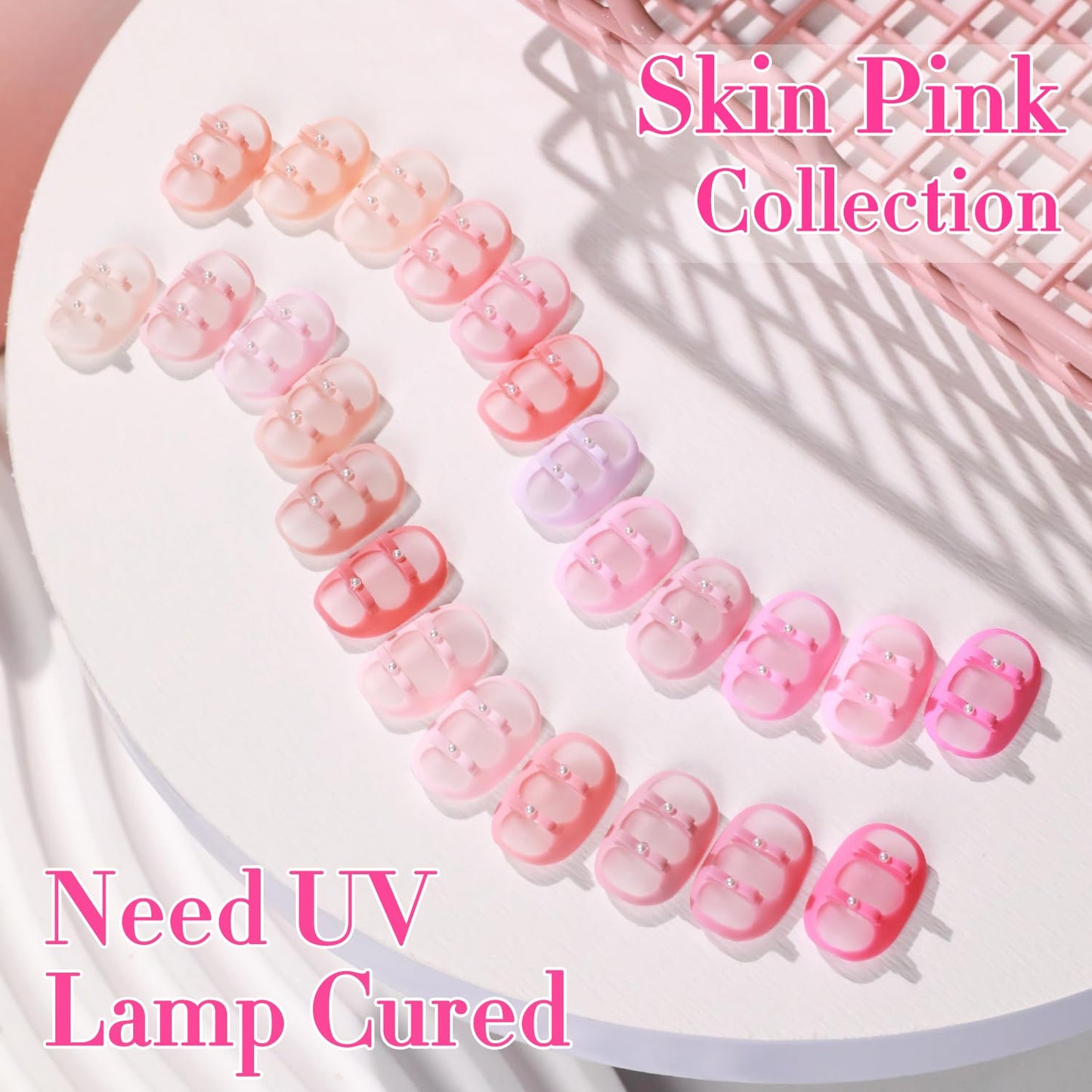 Double Rhythm 28Pcs 0.5Oz Gel Nail Polish Set Same Color Same Bottle Soak Off Gel Polish Kit Nail Art Manicure Salon DIY at Home for Women (Neutral Skin Pink Nude Collection-T24-12)