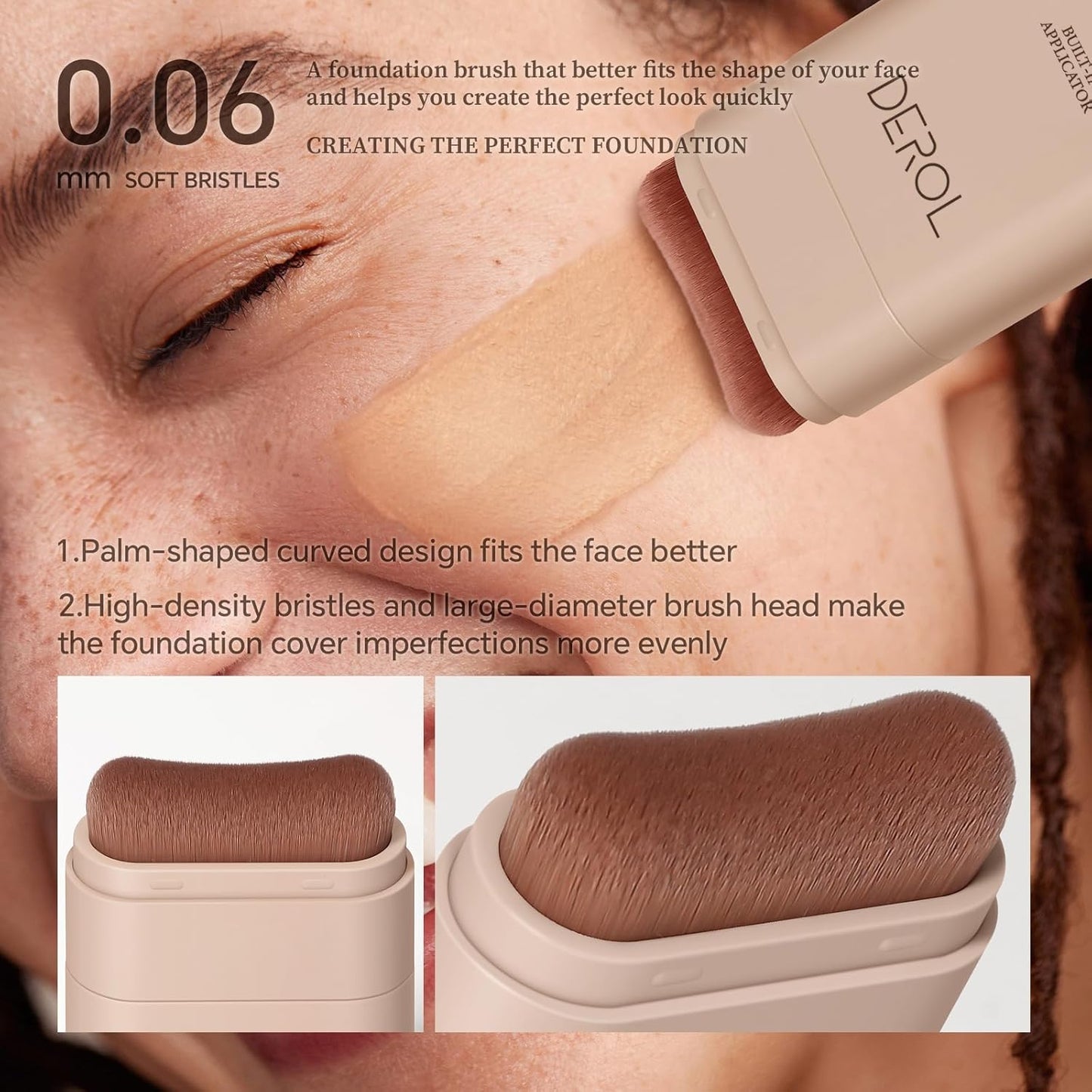 Multi-Use Foundation Stick Makeup with Brush,High Coverage Blendable Lightweight Contour Stick,Waterproof Flawless Natural Finish Creamy Foundation Makeup,Longwear Face Makeup Stick(#5)