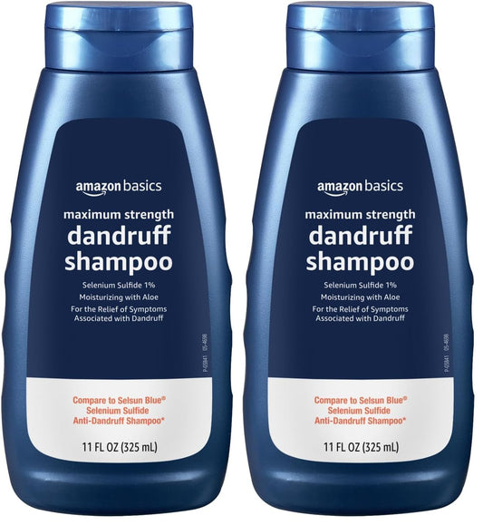 Amazon Basics Moisturizing Dandruff Shampoo, 11 Fl Oz, Pack of 2