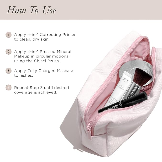 PÜR Beauty Multitasking Essentials Best Sellers Kit, Everyday Look Deluxe Kit, Condition & Moisturize Skin, Cruelty Free, Tan