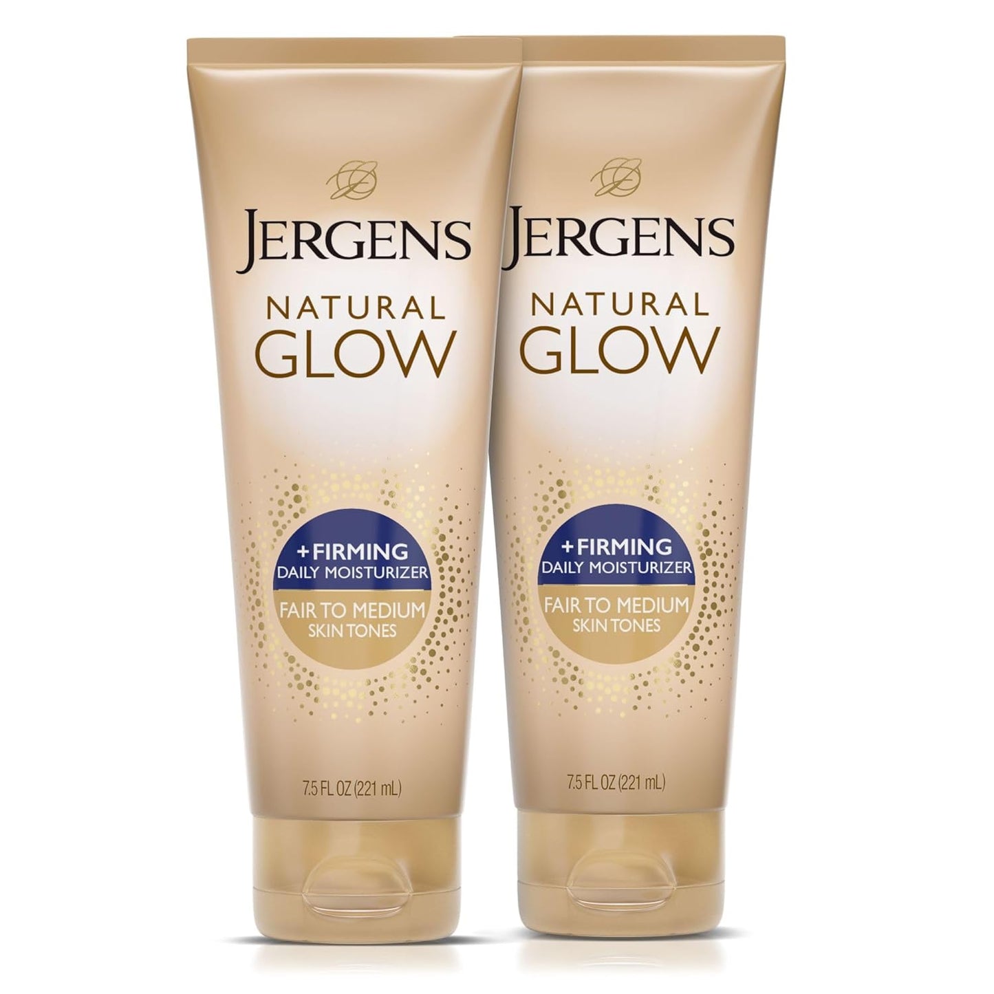 Jergens Natural Glow +Firming Self Tanner Body Lotion, Fair to Medium Skin Tone, Sunless Tanning Moisturizer with Collagen and Elastin. Helps to Visibly Reduce Cellulite, 7.5 Fl Oz (Pack of 2)