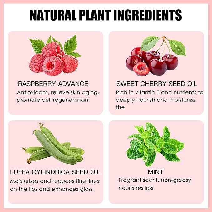 2PCS Lip Oil Set, Hydrating Lip Glow Oil Lip Plumper Gloss, Tinted Lip Oils Transparent Long Lasting Non-sticky Lip Gloss, Plumping Lip Gloss Lip Care Kit (Rosewood & Cherry)