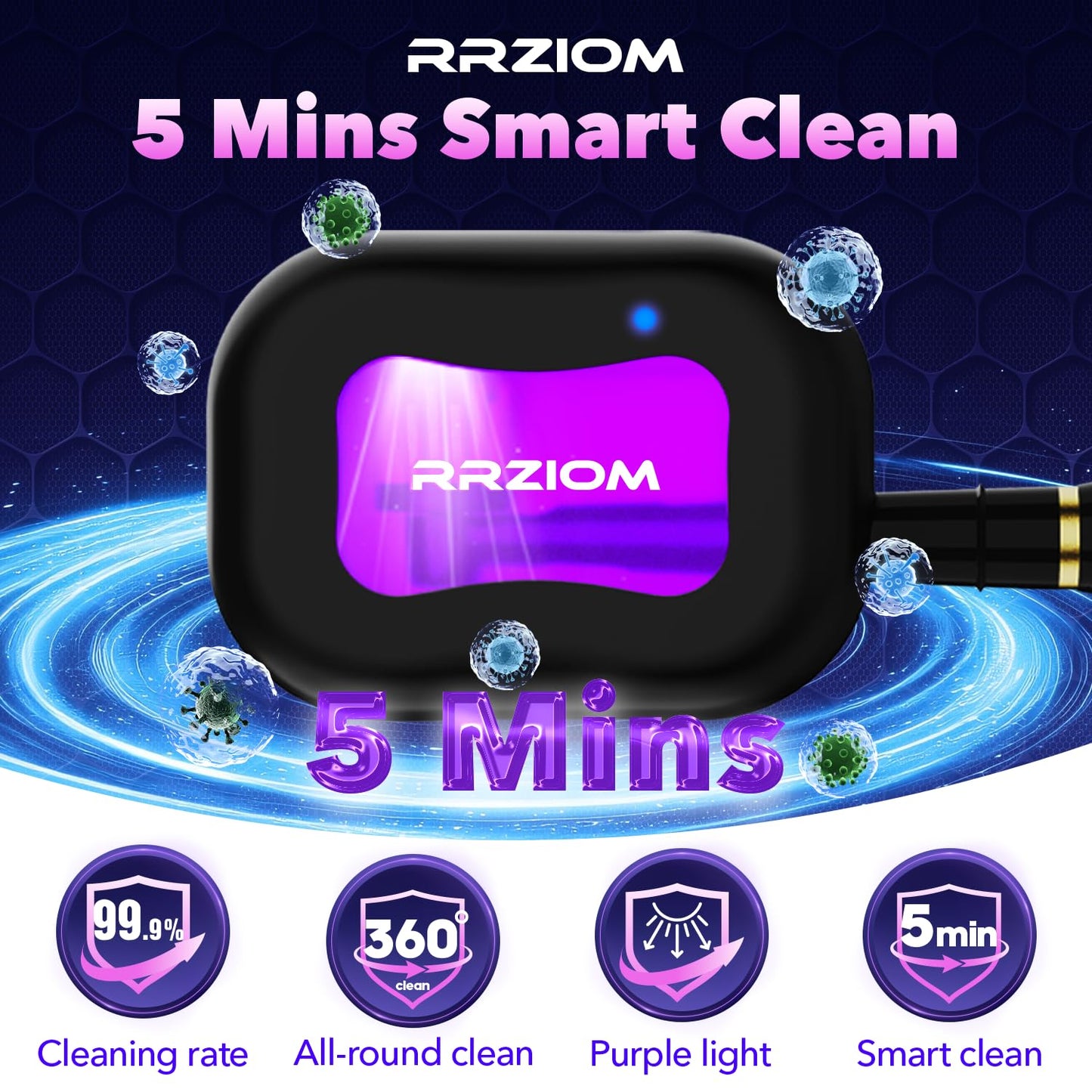 Toothbrush Sanitizer Case, Portable Toothbrush Covers Rechargeable, Rechargeable Toothbrush Cleaner Holder Case for Travel Home, Detachable Toothbrush Cover Cap for All Toothbrushes (Black)