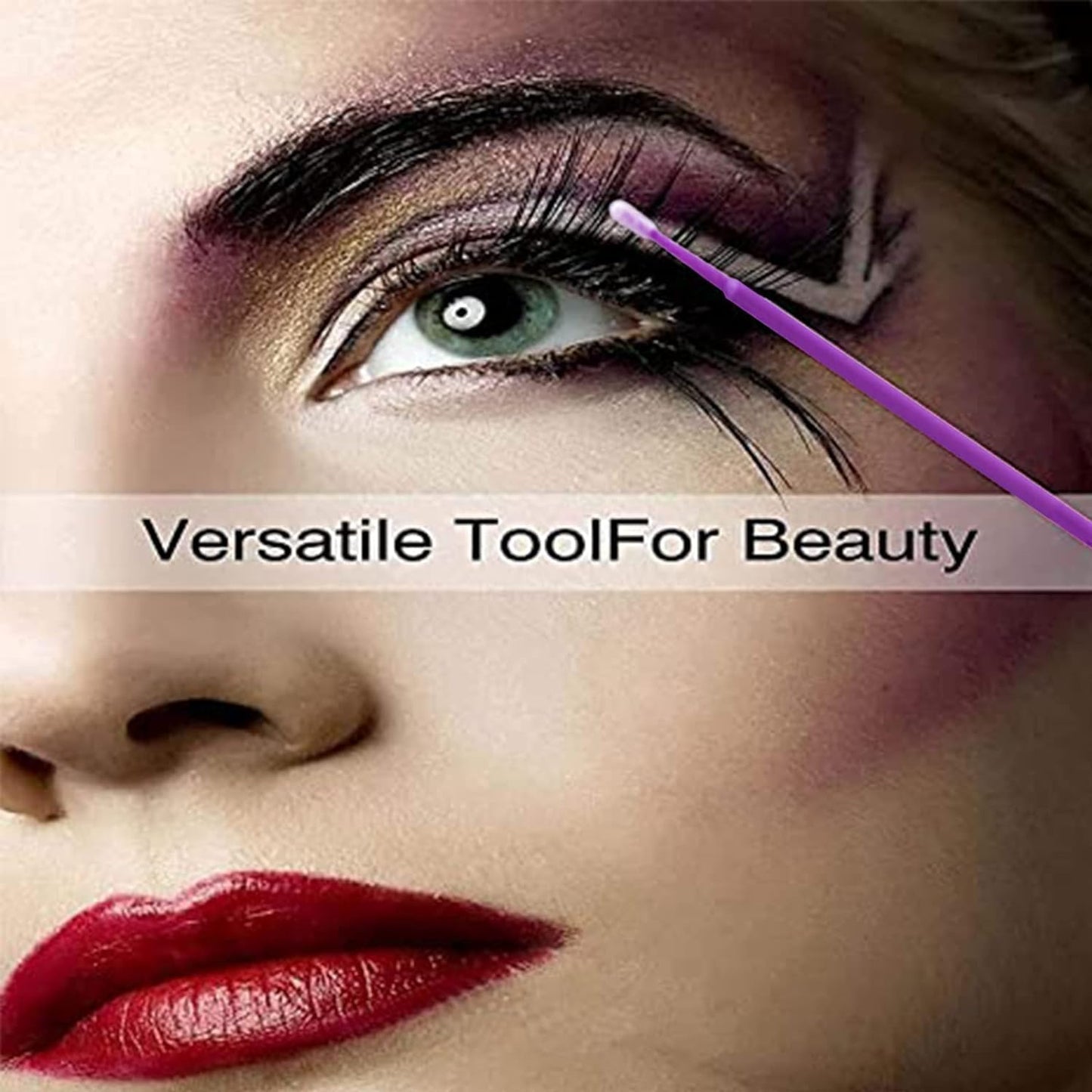 600PCS Microswabs for Eyelash Extensions，Micro Applicators Brush for Cleaning and Applying Make-up Purple (Head Diameter: 2.0mm)