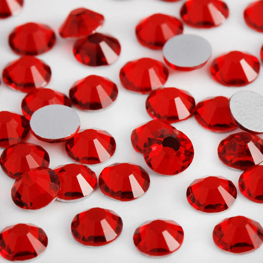 2000PCS SS20 Flatback Rhinestones | 12-Facet Diamond-Cut Glass Gems for Nail Art, Clothing, DIY Crafts |Glue-On Decoration Stones with Silver Backing(Light Siam)