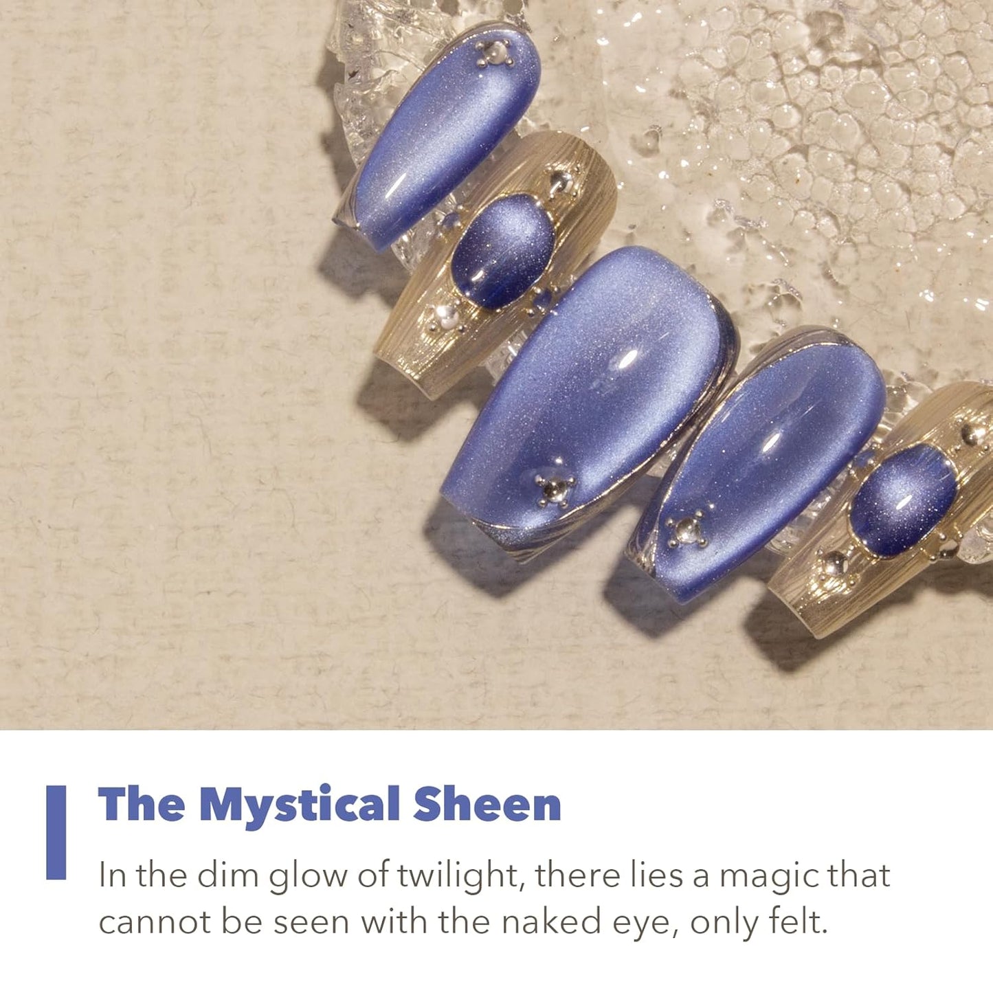 High-Density Cat Eye Gel Nail Polish with Magnet Stick, 15ml Dopamine Color Palette, Magnetic Effect Gel for DIY Manicure, Multiple Color Options - Cobalt Glimmer