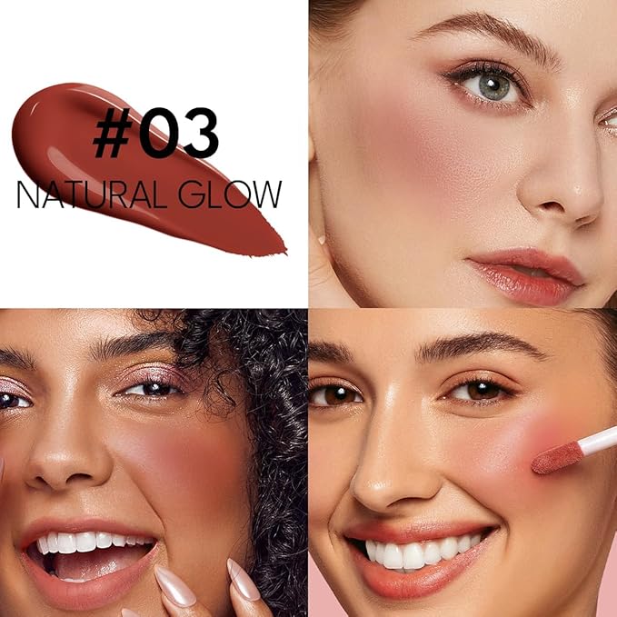 Liquid Cream Blush Stick Makeup for Cheeks | Build-in Brush - Application & Blending in One #L003