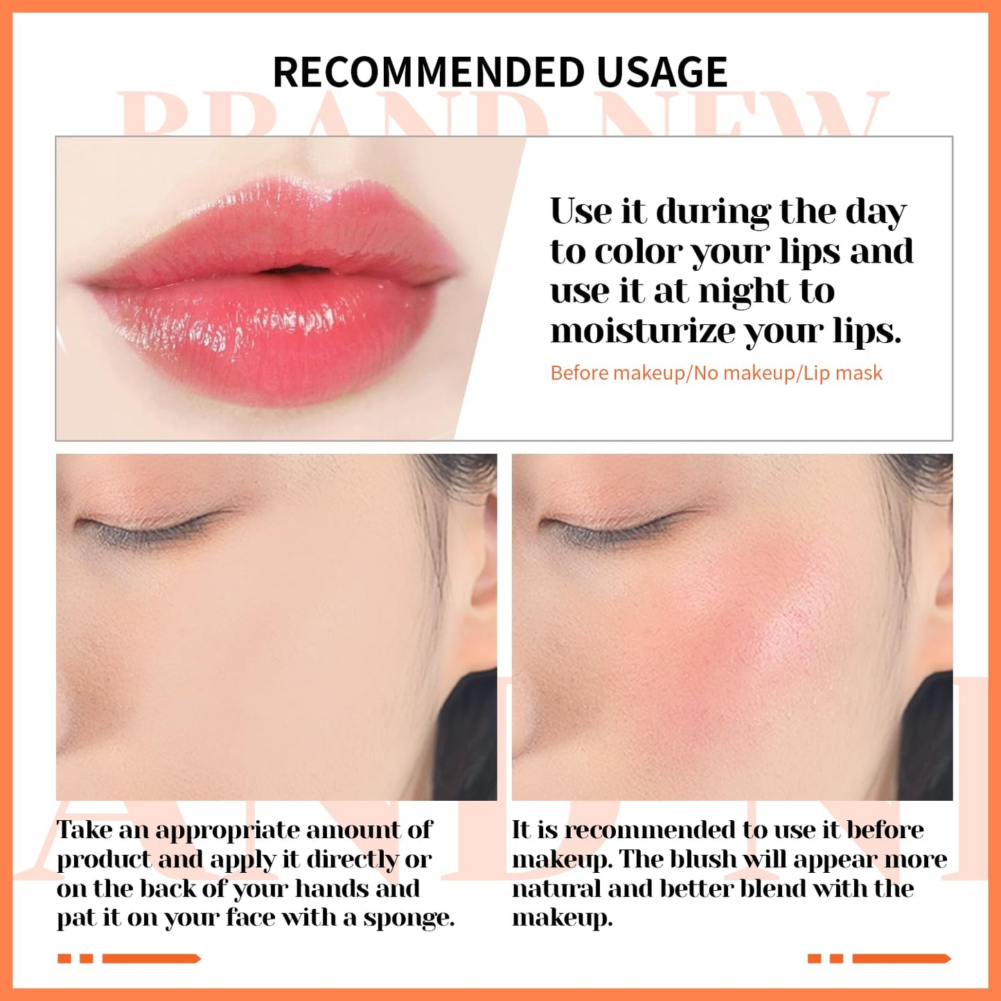 CHARMACY Magic Color Lip & Cheek Balm, PH Color Changing Blusher for Cheeks, Long Lasting Moisturizing Multi Use cream Waterproof Blush Makeup, BEATING HEART (#03)