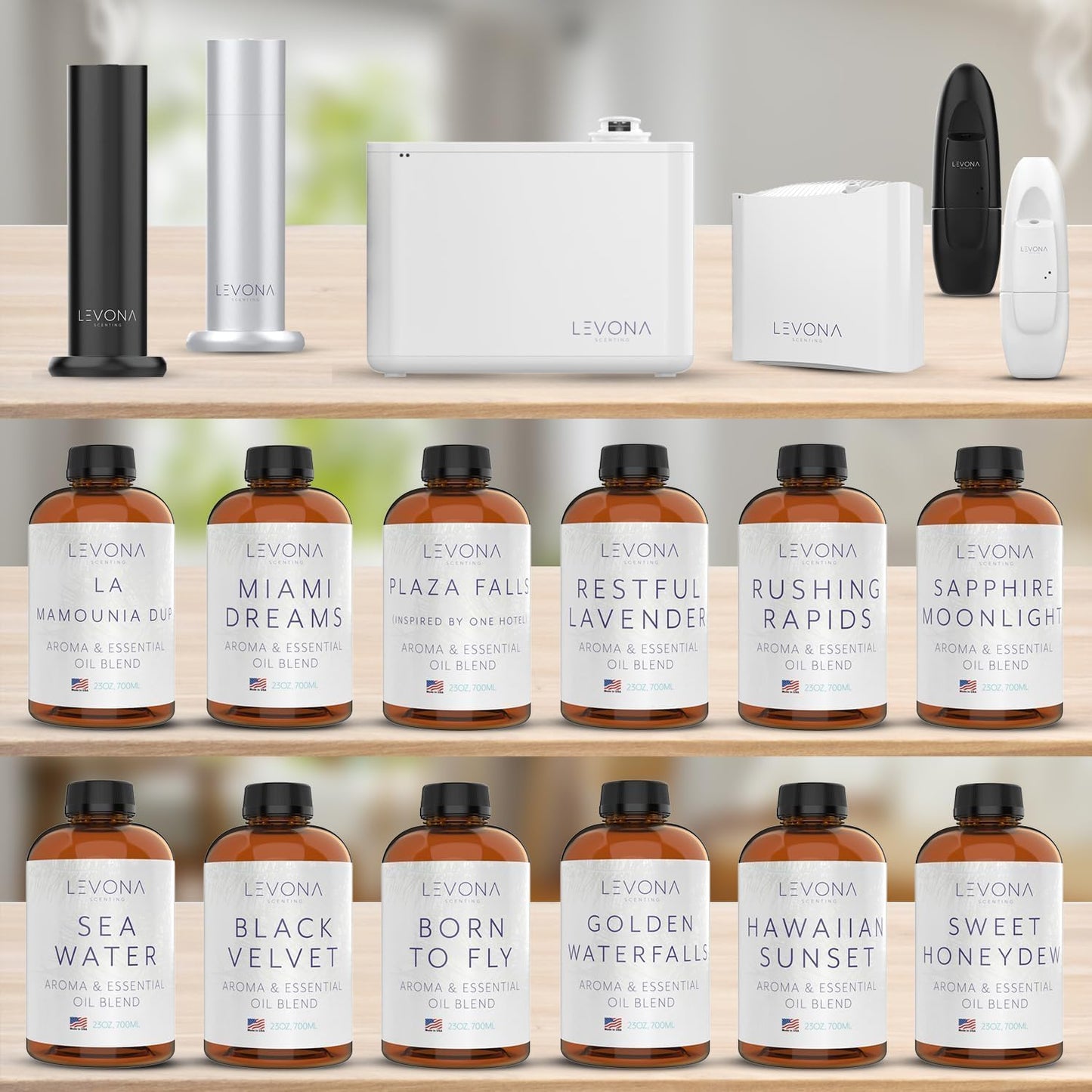 Levona Scent Essential Oil for Diffuser: Home Luxury Fragrance Scent - Aroma Diffuser Oil Refill - Hotel Diffuser Essential Oils for Humidifiers - 700 Ml/ 23oz Essential Oils - Born to Fly