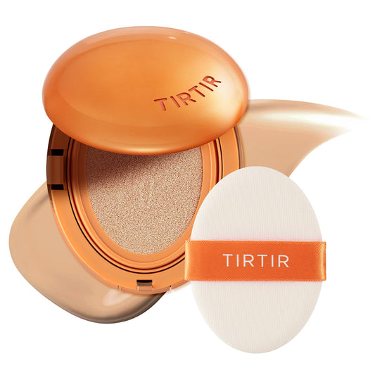 TIRTIR Mask Fit Ai Filter Cushion Foundation | AI-Like Semi-Matte Finish - Up to 72-Hour Medium to Full Coverage Korean BB Cushion Make up Beauty, #24N Latte, 0.63 Fl Oz