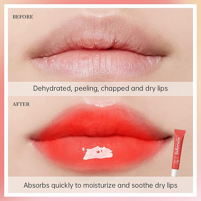 Erinde Lip Butter Balm, Moisture Hydration Lip Butter Gloss, Sheer Tinted Lip Mask and Lip Balm, Soothing Lip Treatment Care Makeup, Shine Lip Glow Oil for Dry, Chapped Lips, 01 Vanilla