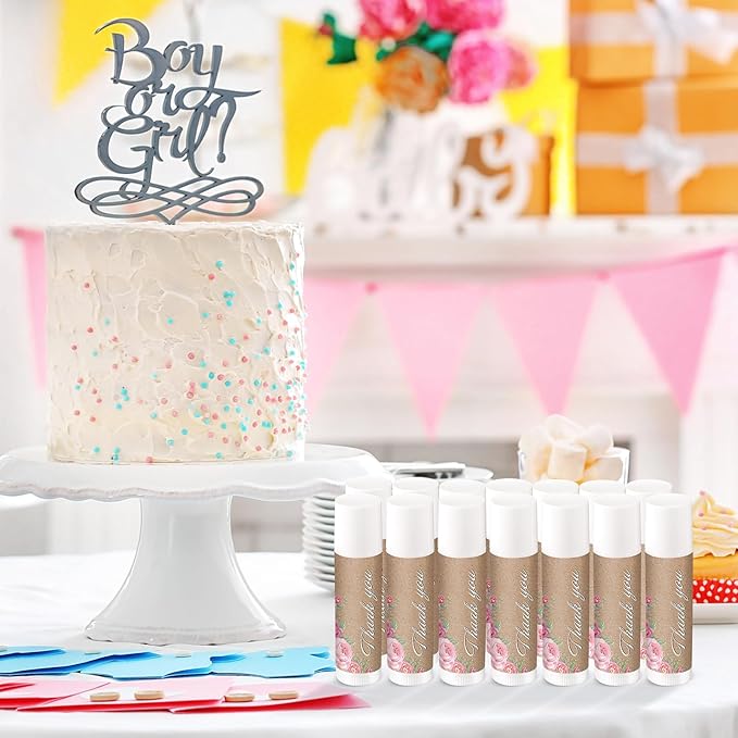 Demissle Jasmine Moisturizing Lip Balm, 40 Pcs Bulk - Thank You for Celebrating with Us, Wedding Favors, Bridal Showers