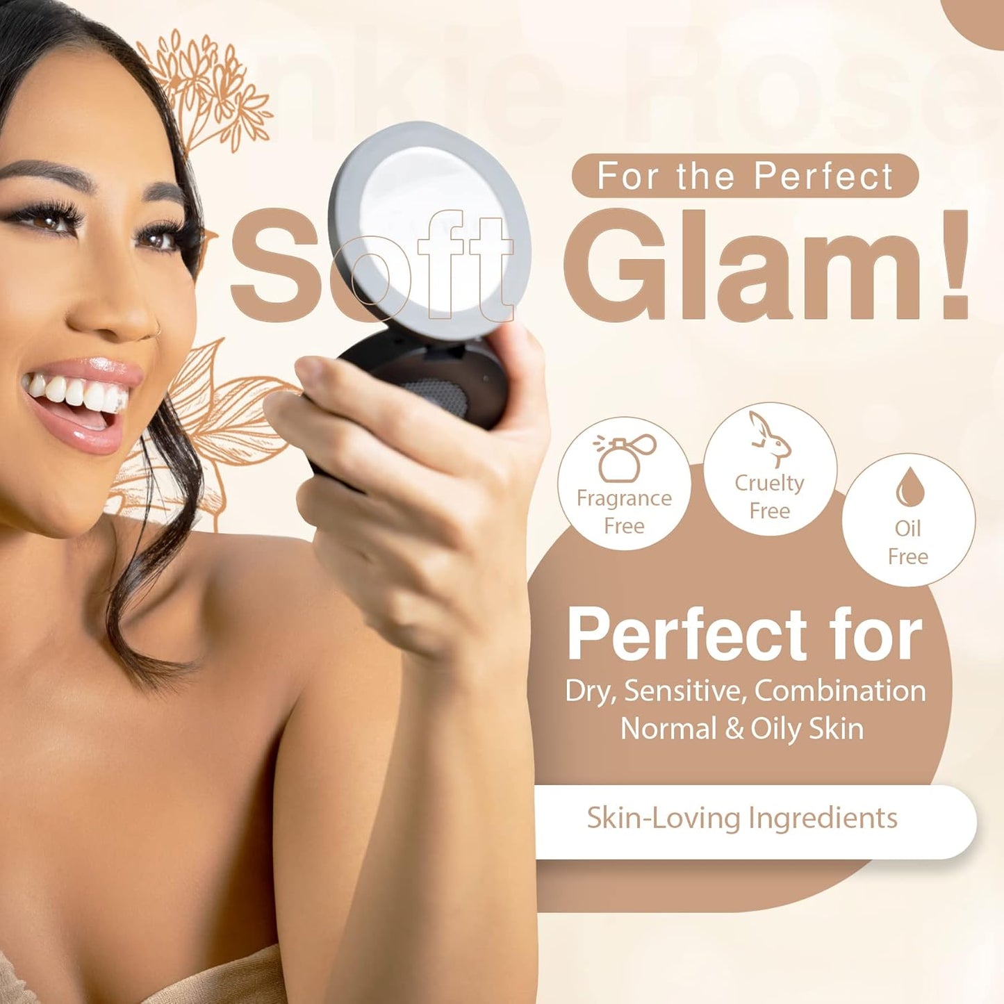 Frankie Rose Cosmetics Powder Foundation – Full Coverage Face Powder For Pores & Imperfections, Evens Out Skin Tone & Shine-Control | 58 Grams (Buff)