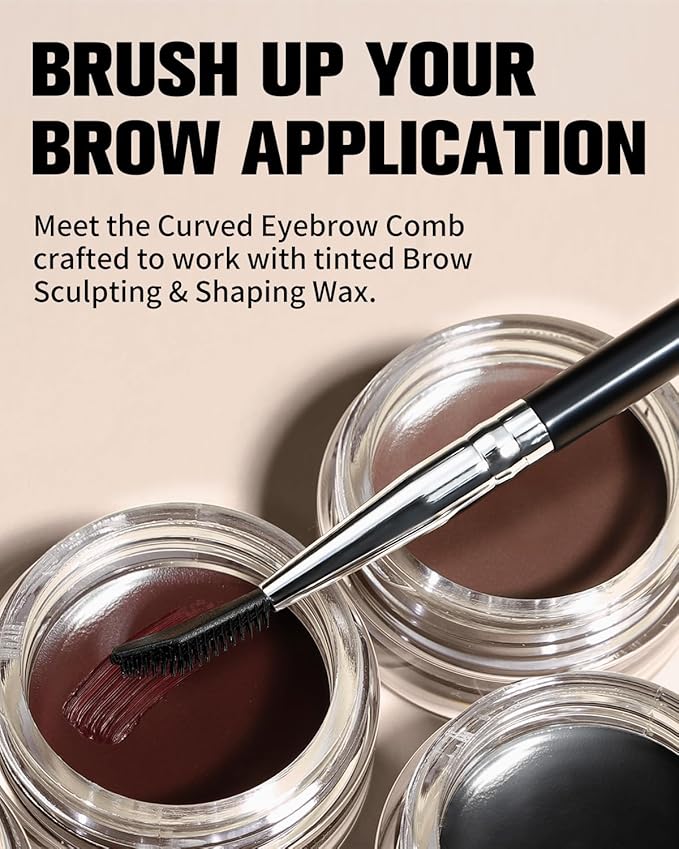 EIGSHOW Dual-Ended Precision Eyebrow Brush and Comb for Eyeliner Lining, Sculpting Brows, Professional Eye Makeup Tools (D109)