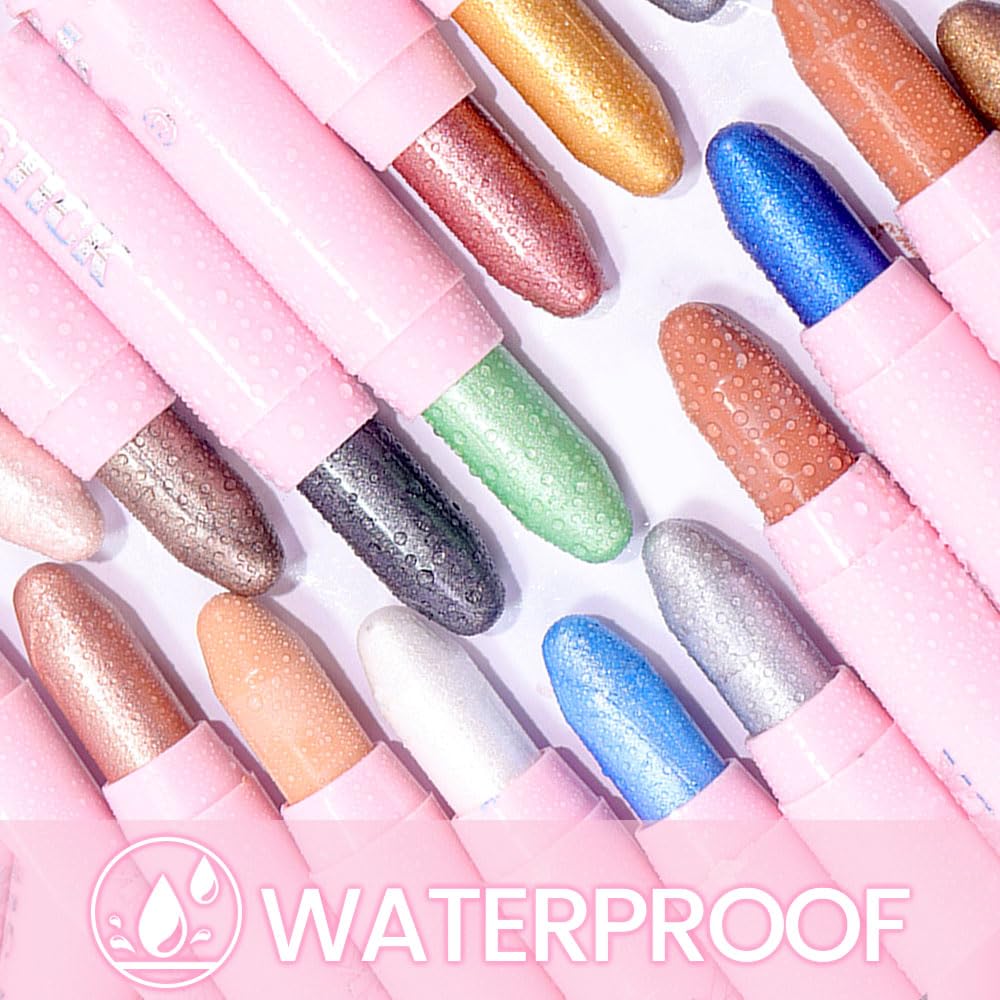 Kaely 2in1 Cream Eye Shadow Brightener Sticks for Eyes, Pencil Eyeshadow Applicator Stick Waterproof Pigmented, Eye Shadow Palette Highlighter Makeup, sombras para ojos, 13 Royal Blue Shimmer