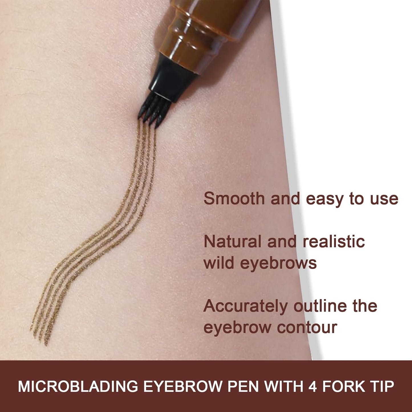 Boobeen Waterproof Eyebrow Pencil with Pomade, Brow Gel with Dual-ended Brush, Long-Lasting Natural Hair-Like Brows for All Skin Tones, Brown