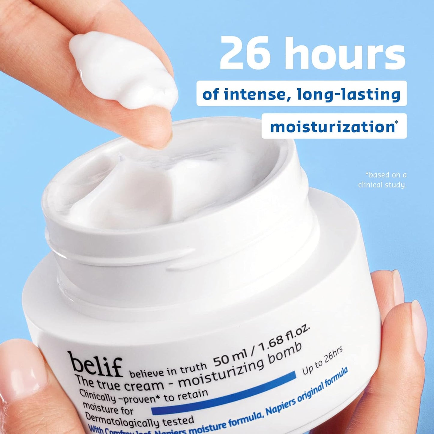 belif The True Cream Moisturizing Bomb with Oak Husk and Vitamin B | Moisturizer | Good for Dry Skin, Dryness Dullness, and Uneven Texture |For Normal, Dry Skin Types